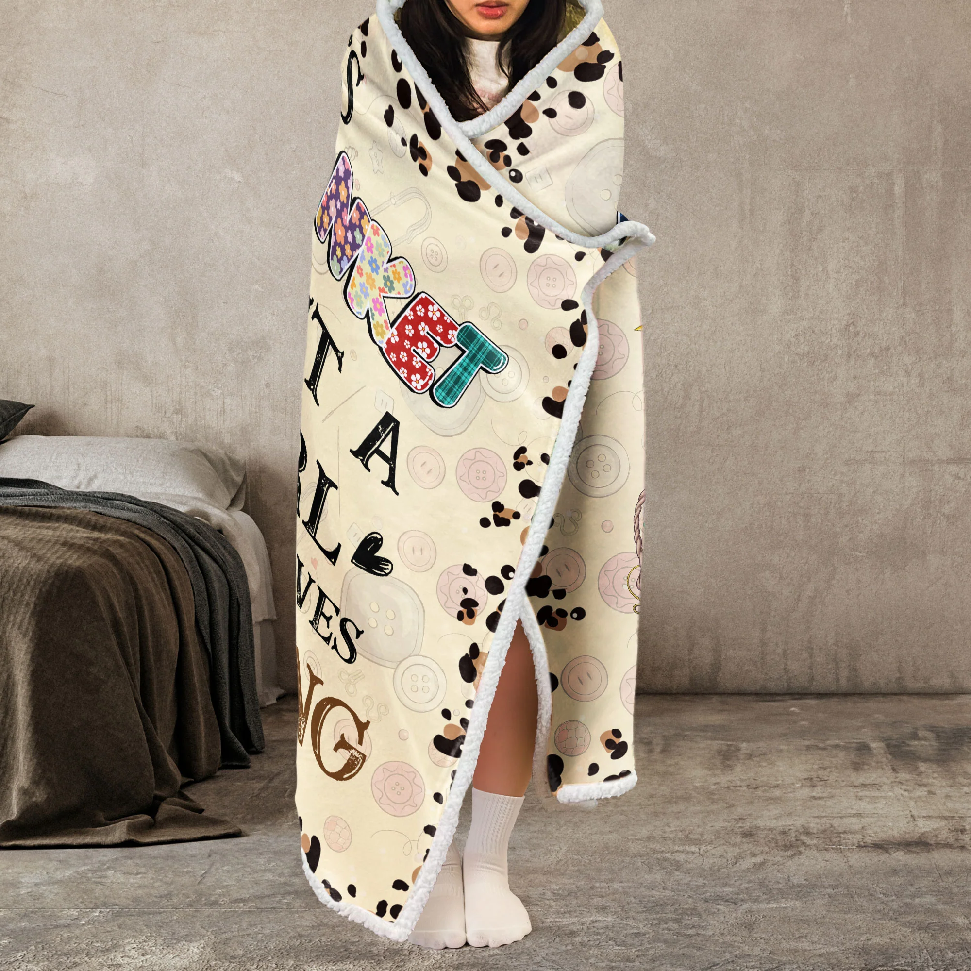 Crafting Blanket - Personalized Wearable Blanket Hoodie - Sewing - Image 4
