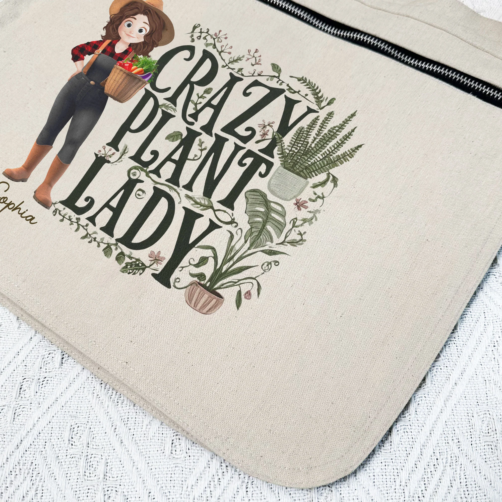 Crazy Plant Lady Cartoon Version - Personalized Gardening Apron - Image 4