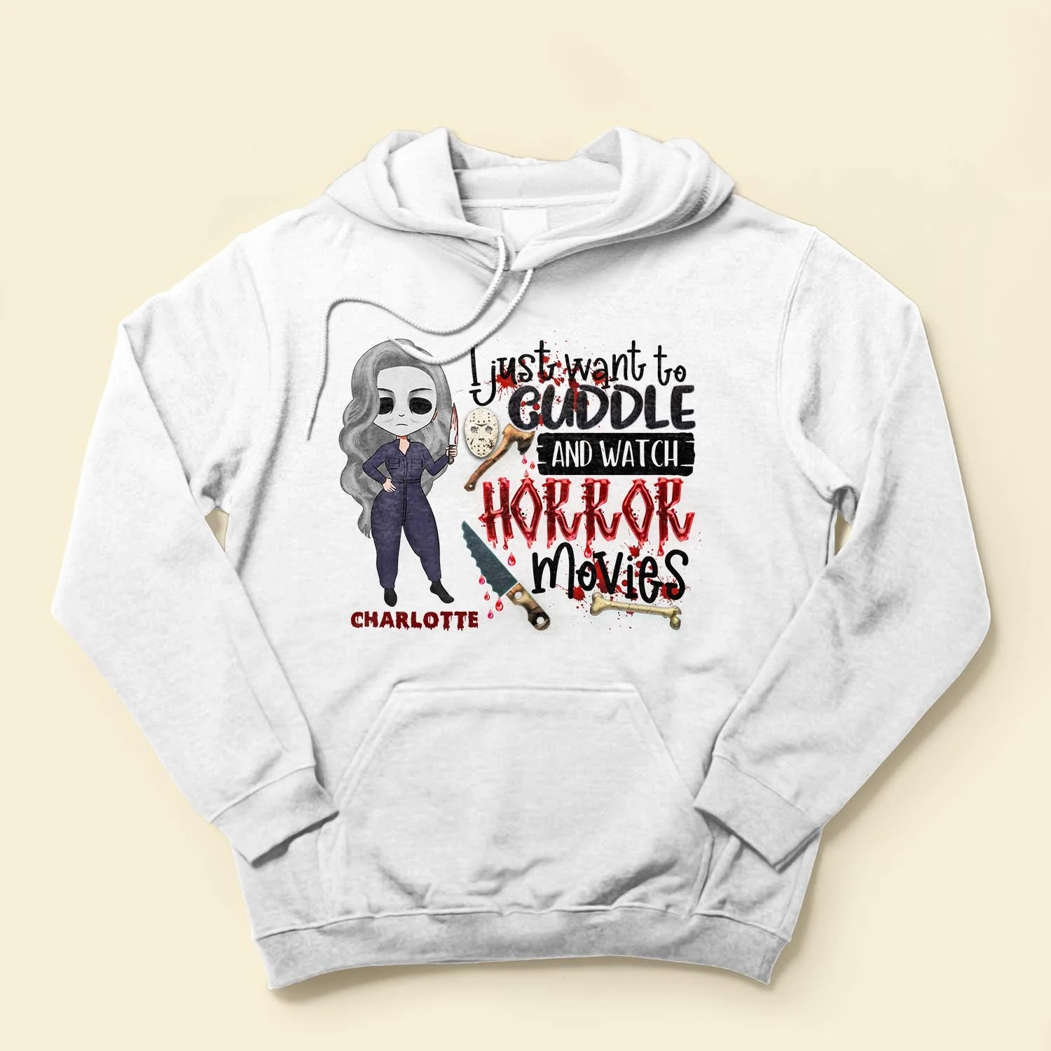 Cuddle And Watch Horror Movies - Personalized Shirt - Image 4