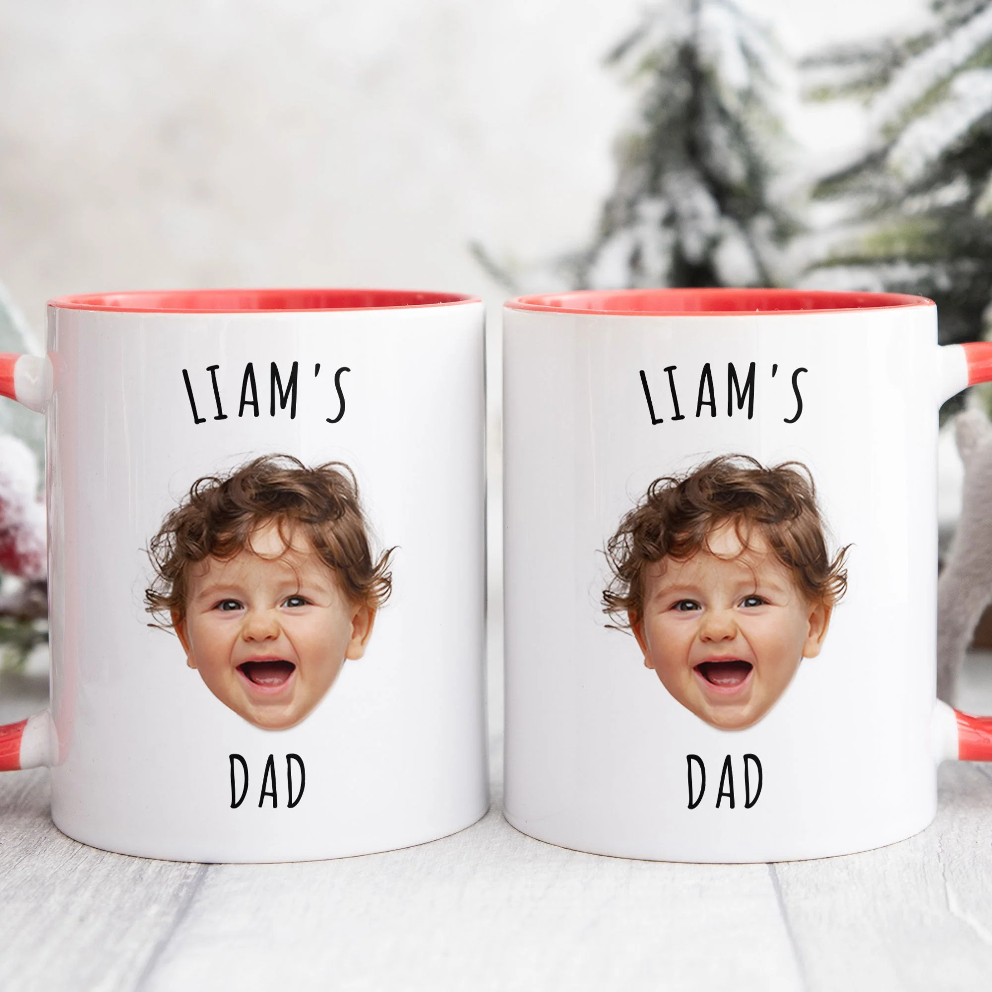 Custom Baby Face Gift For Family Mother Father - Personalized Photo Accent Mug - Image 2