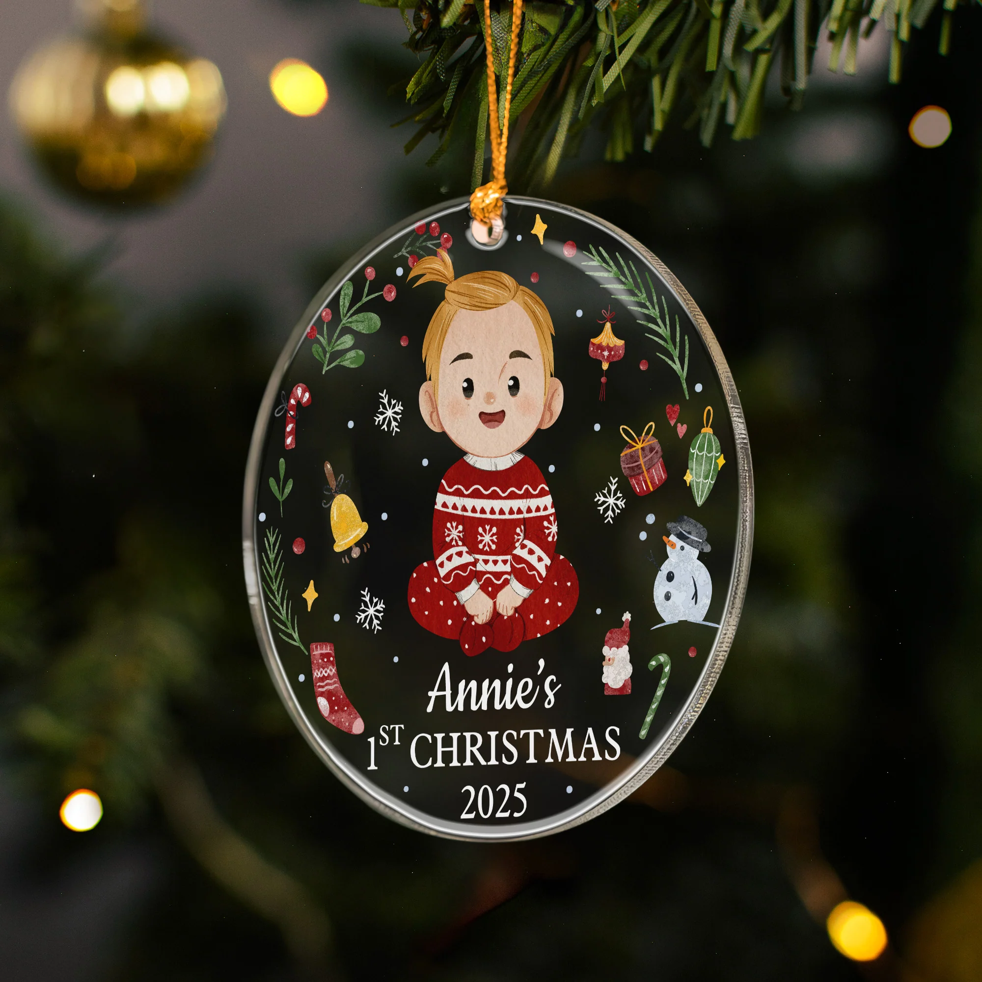 Custom Baby's First Christmas Ornament - Personalized Acrylic Ornament - Image 3