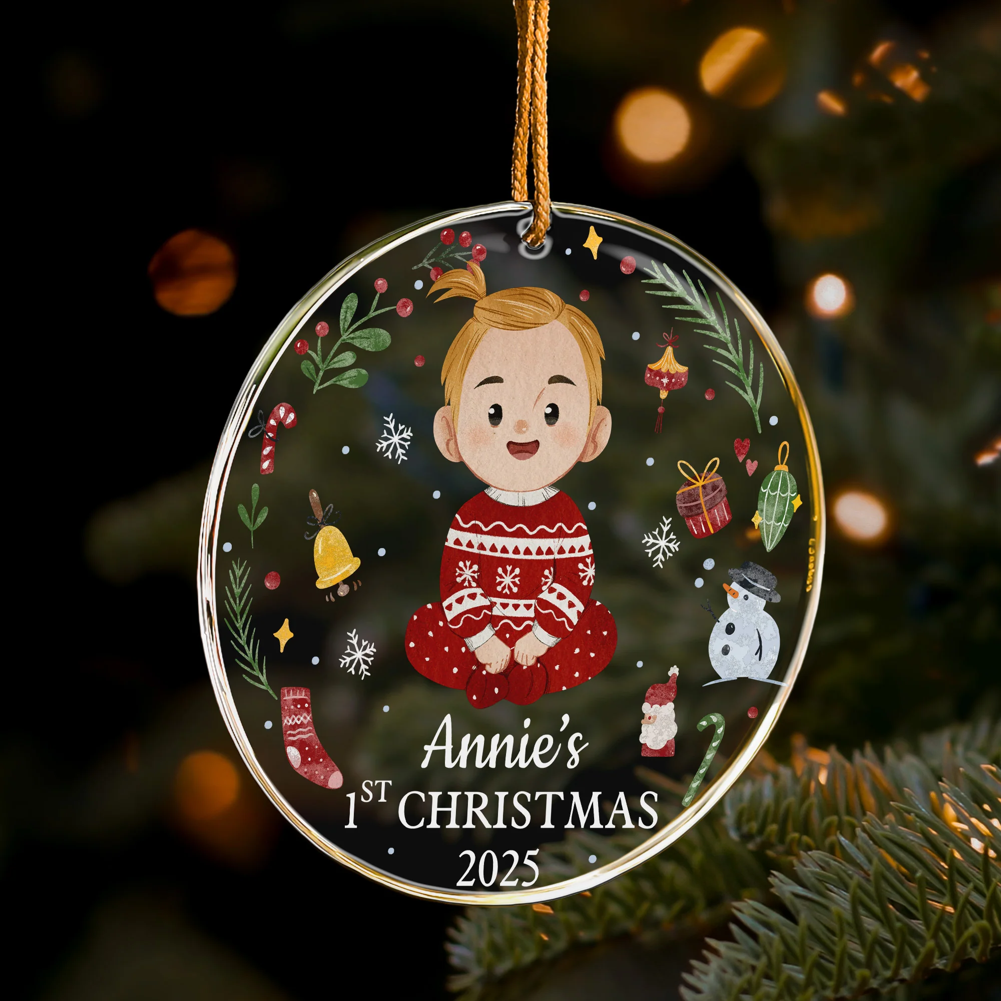Custom Baby's First Christmas Ornament - Personalized Acrylic Ornament - Image 4