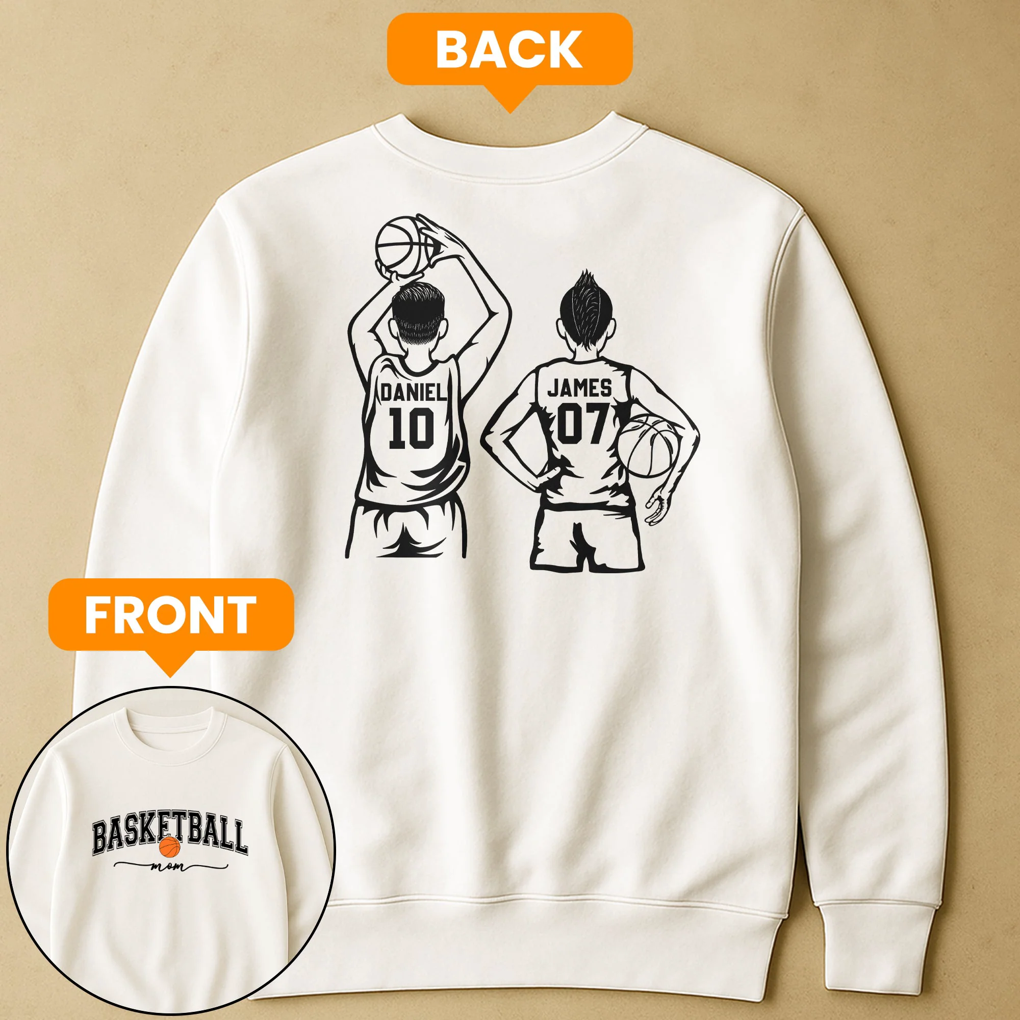 Custom Basketball Mom, Grandma - Personalized Shirt - Image 3