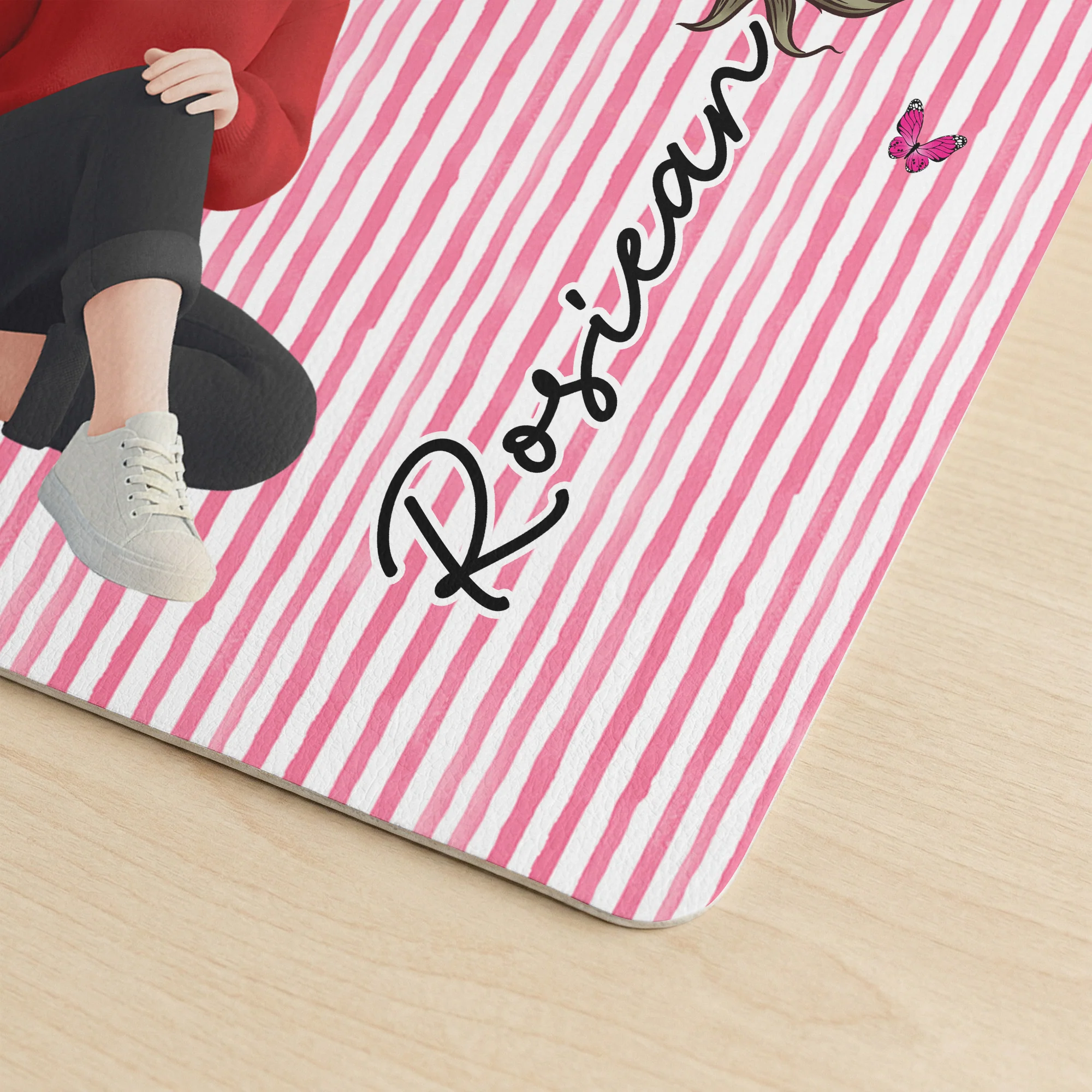 Custom Birth Flower & Cute Character For Her, Coworker, Friends, Daughter - Personalized Desk Mat - Image 6