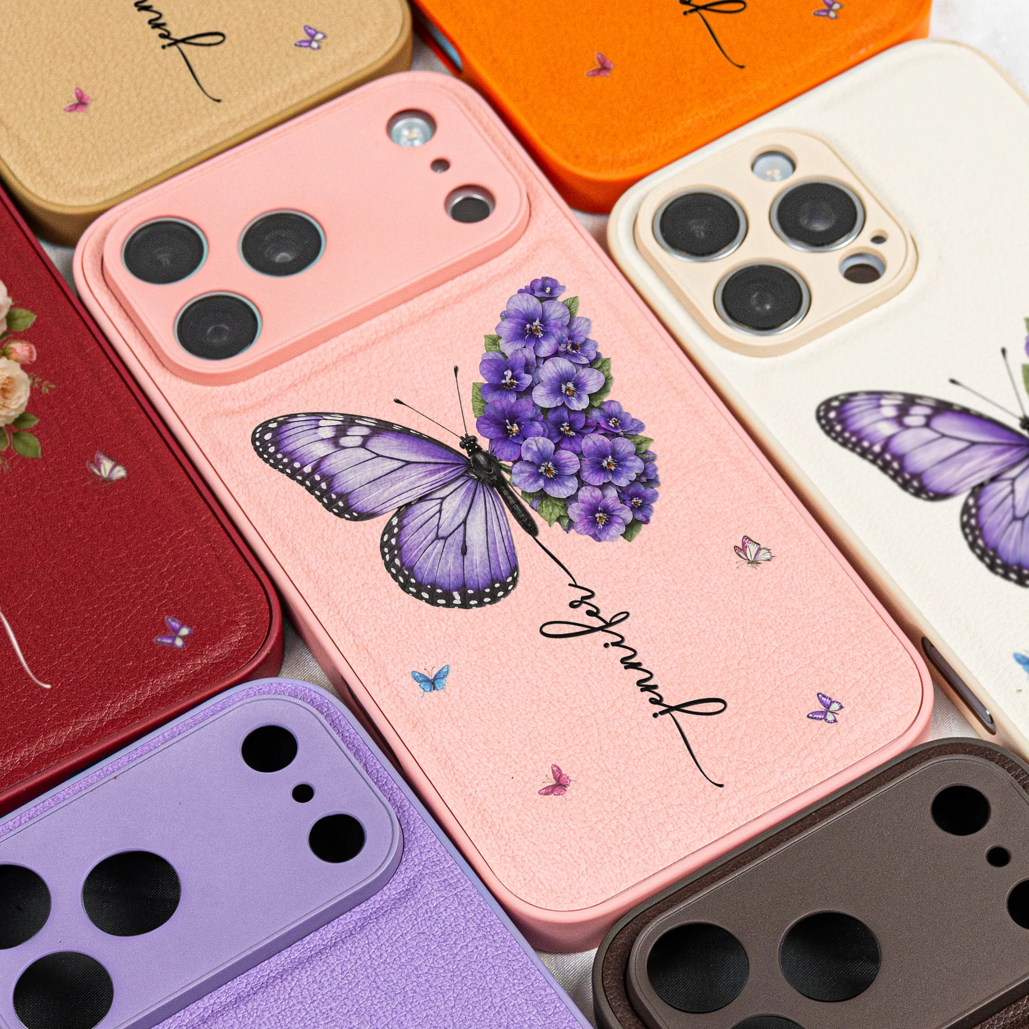 Custom Birth Flower & Name Butterfly - Personalized Phone Case - Image 5