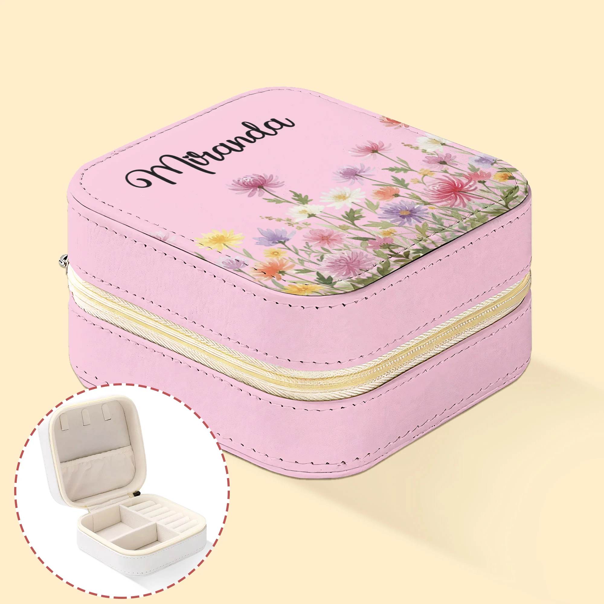 Custom Birth Flower & Name For Her, Daughter, Wife, Sister, Friend - Personalized Jewelry Box - Image 3