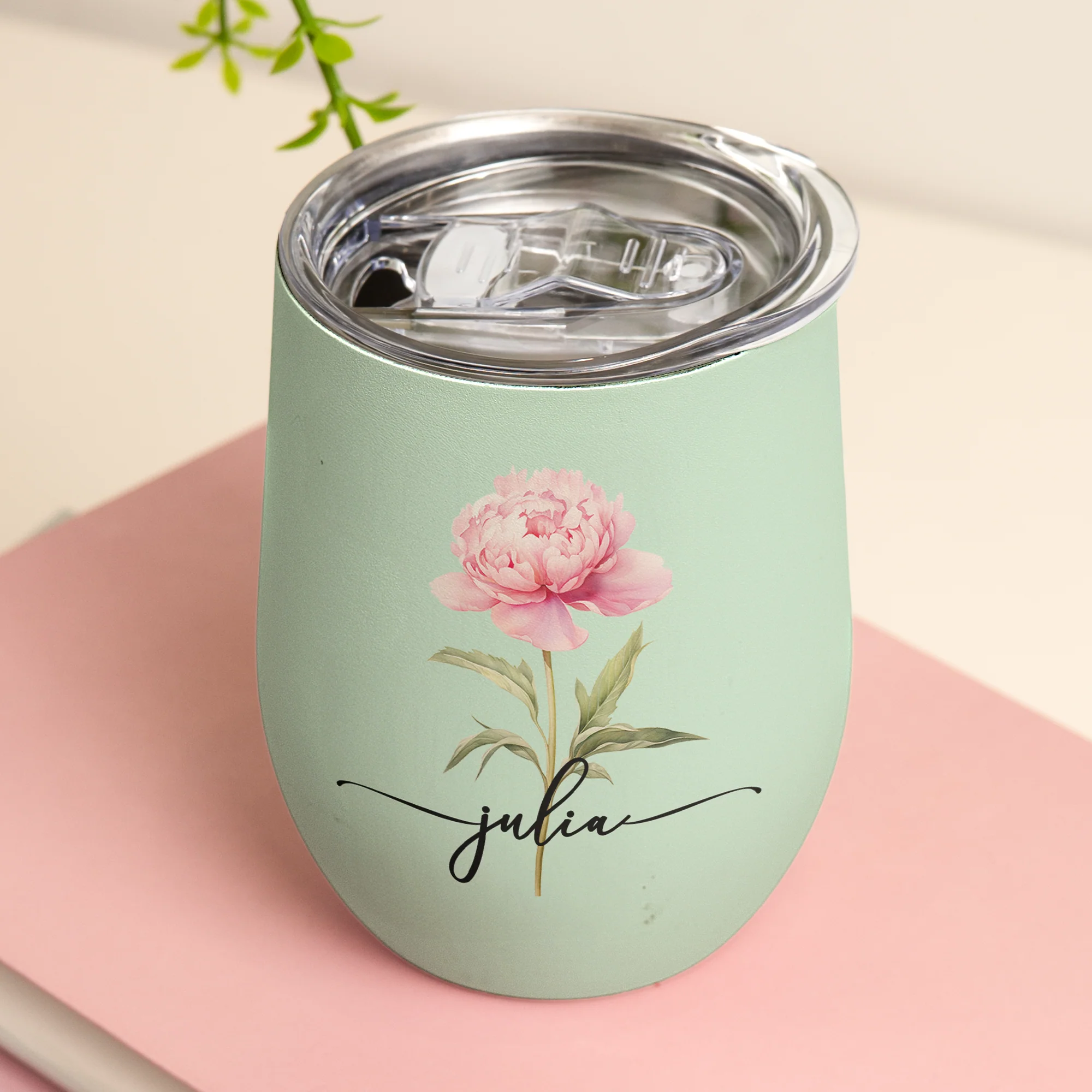 Custom Birth Flower & Name For Her, Wife, Daughter, Sister - Personalized Wine Tumbler - Image 5