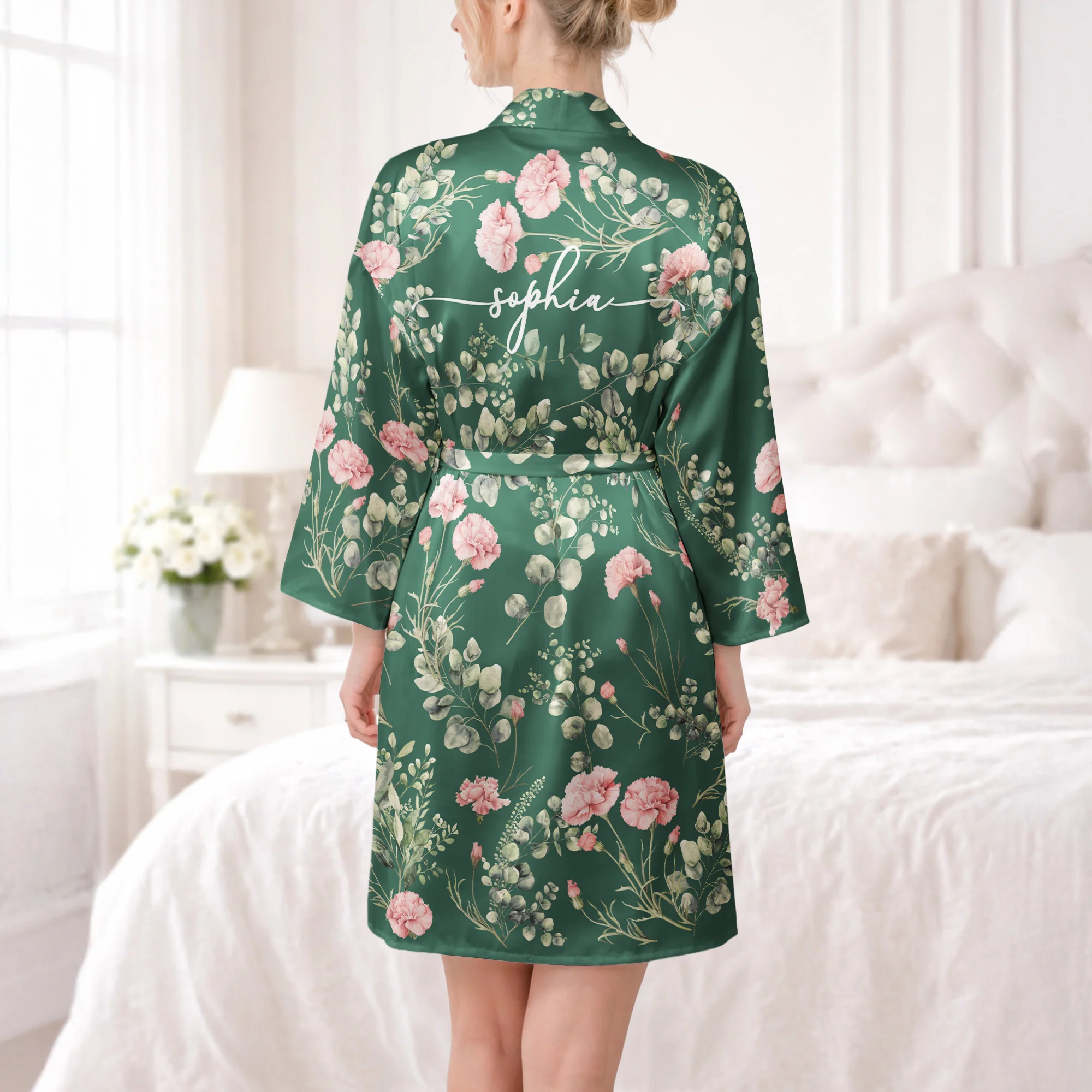 Custom Birth Flower & Names For Her, Bridesmaids, Friends, Sisters, Mom, Daughter - Personalized Robe - Image 5
