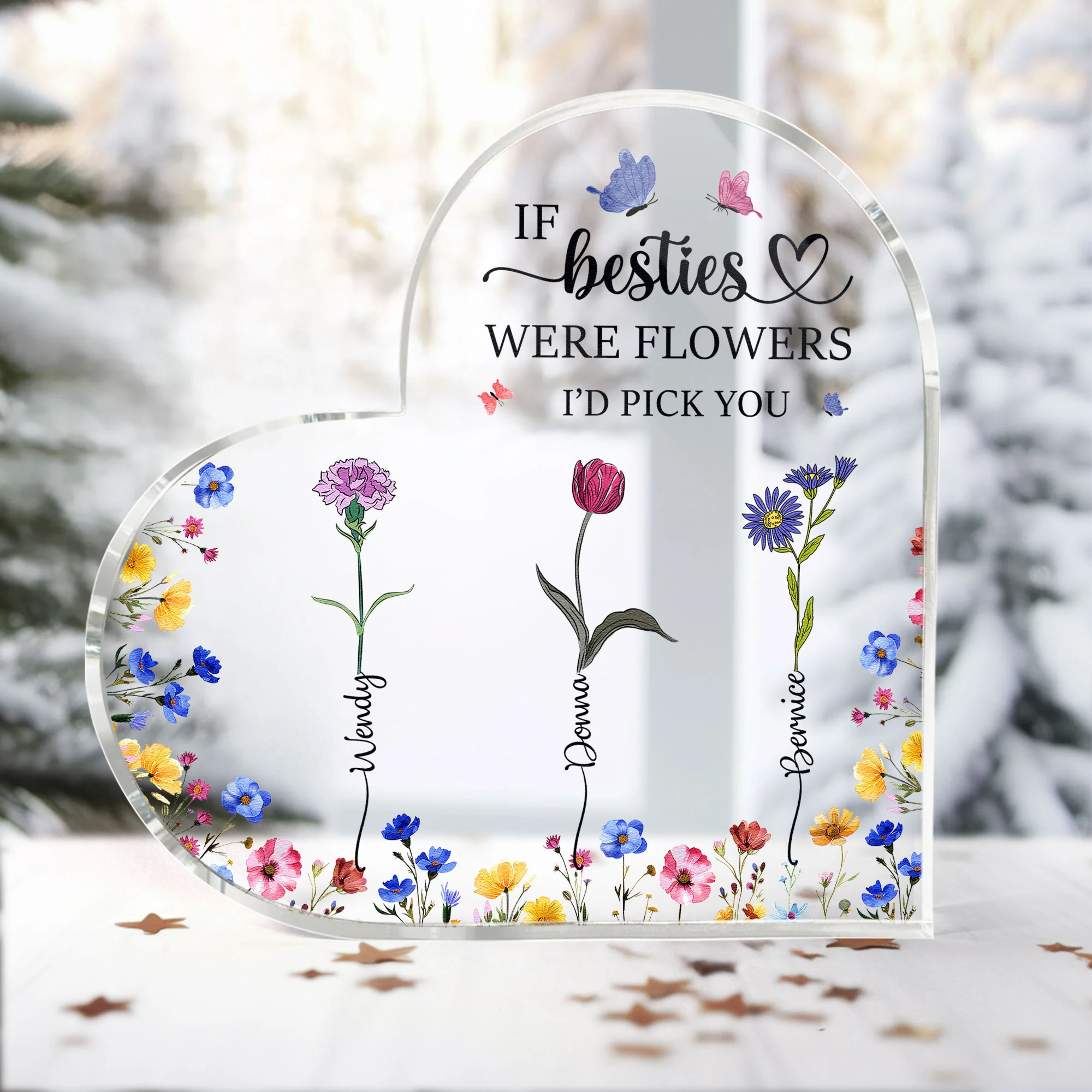 Custom Birth Flowers - Gifts For Besties, Friends, Sisters - Personalized Acrylic Plaque - Image 2