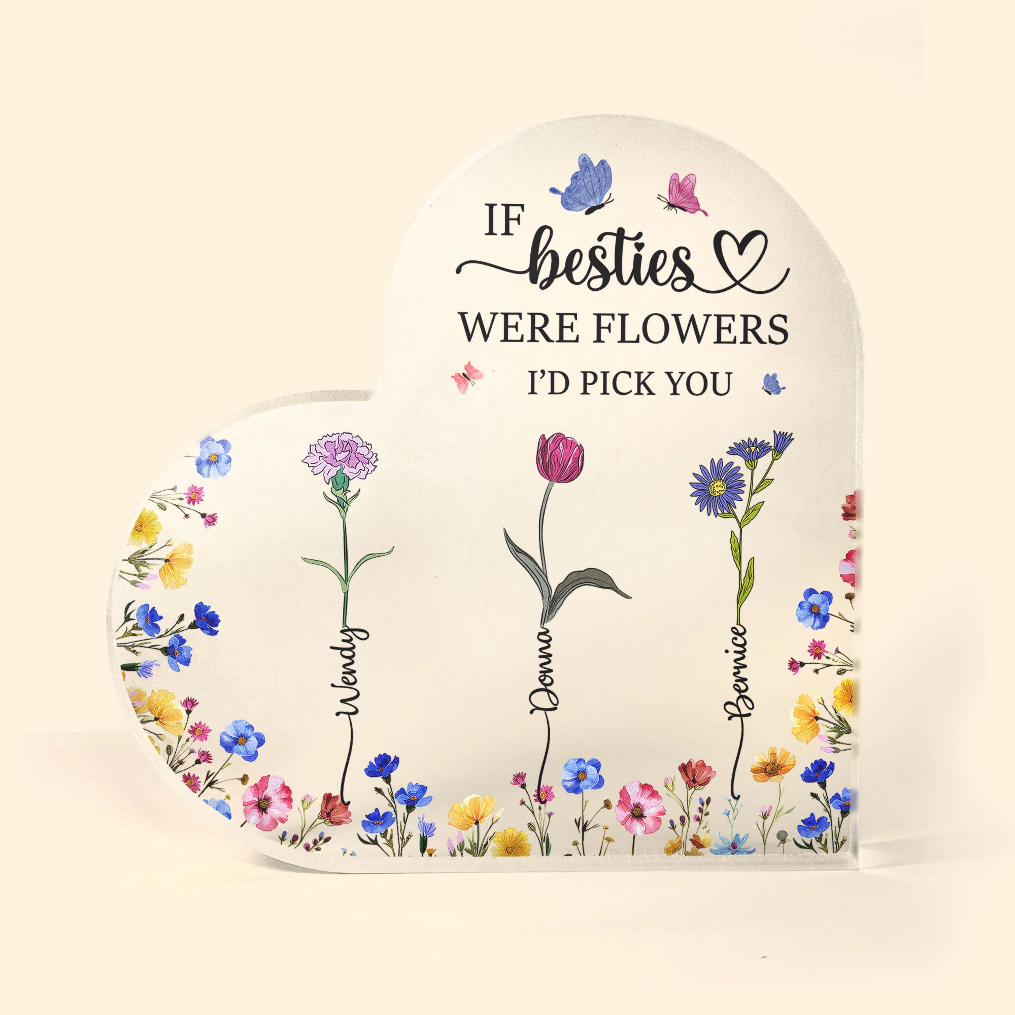 Custom Birth Flowers - Gifts For Besties, Friends, Sisters - Personalized Acrylic Plaque - Image 3