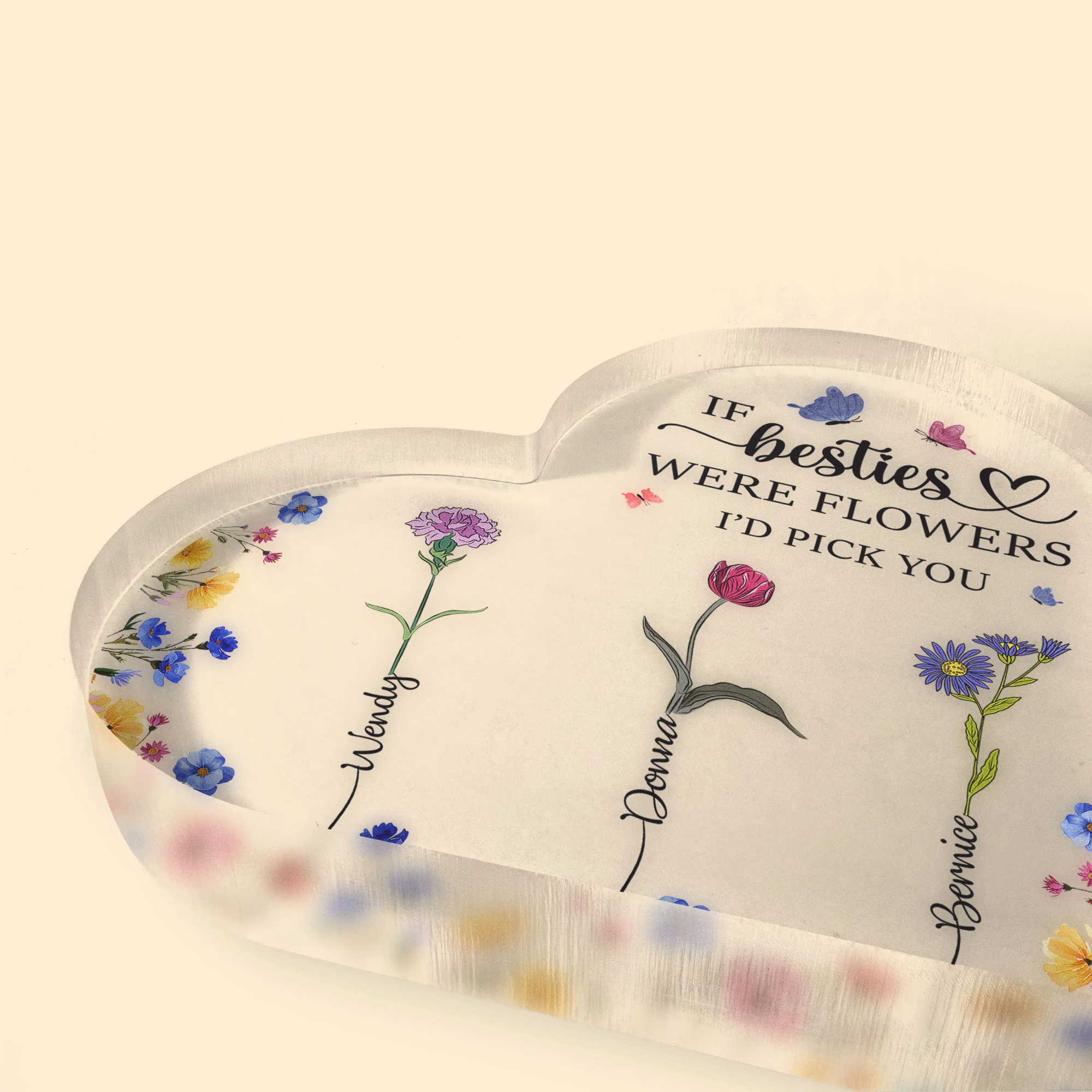 Custom Birth Flowers - Gifts For Besties, Friends, Sisters - Personalized Acrylic Plaque - Image 5