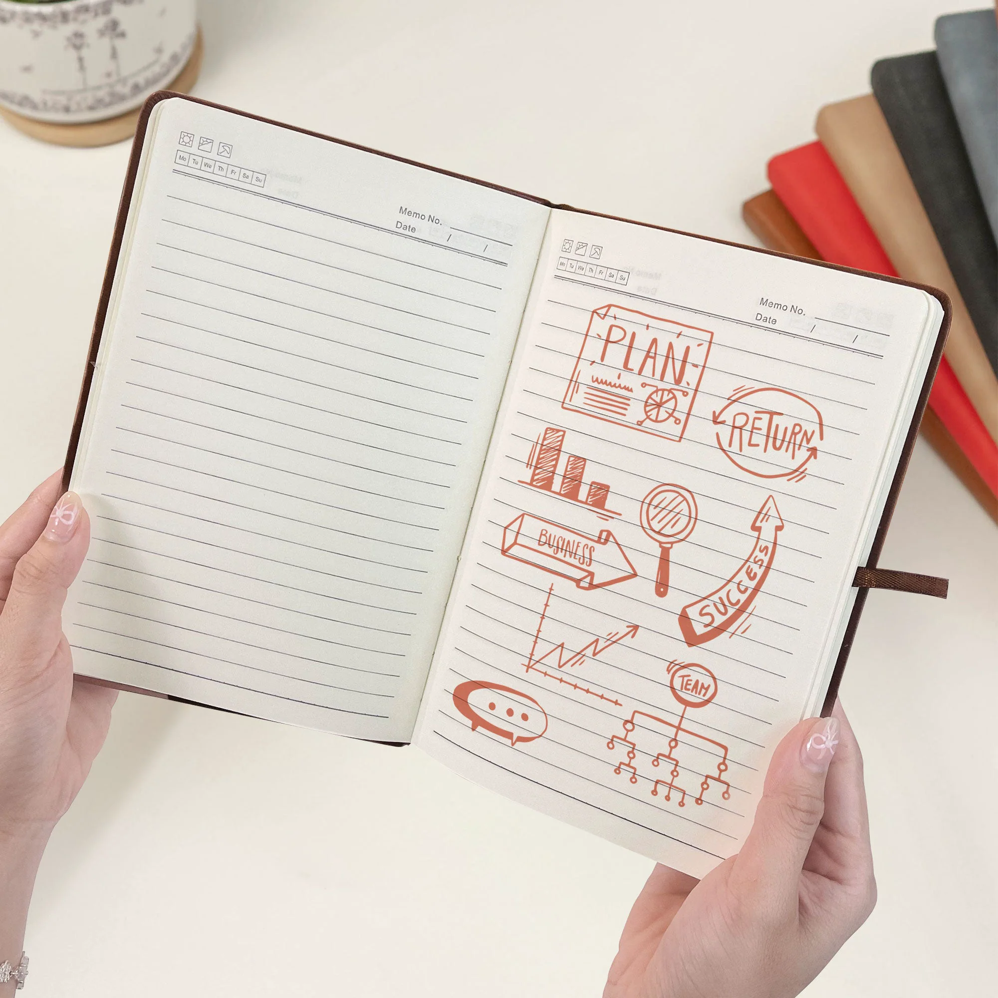 Custom Birth Month Flower Graduation - Personalized Leather Journal - Image 3