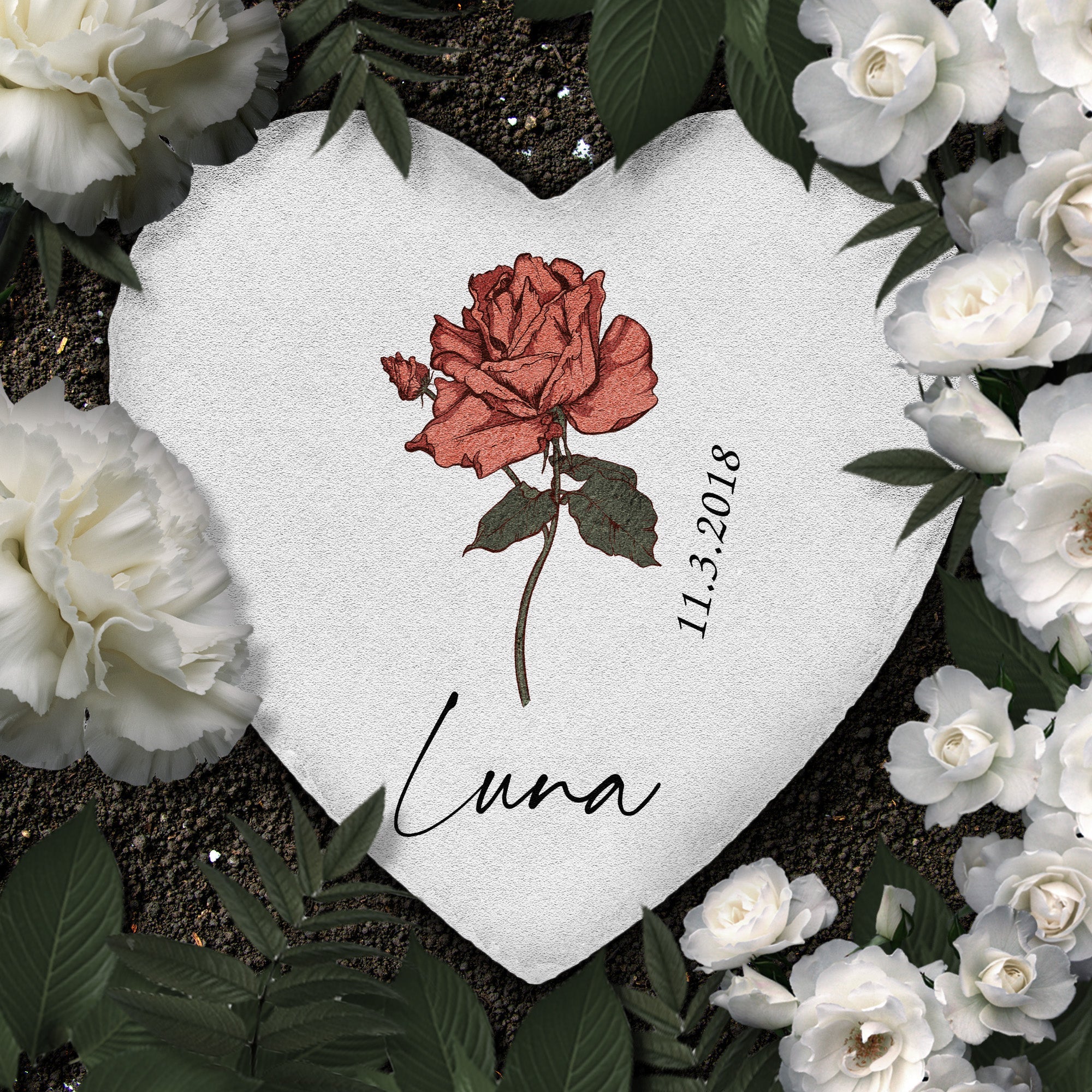 Custom Birth Month Flowers - Personalized Garden Stone - Image 2