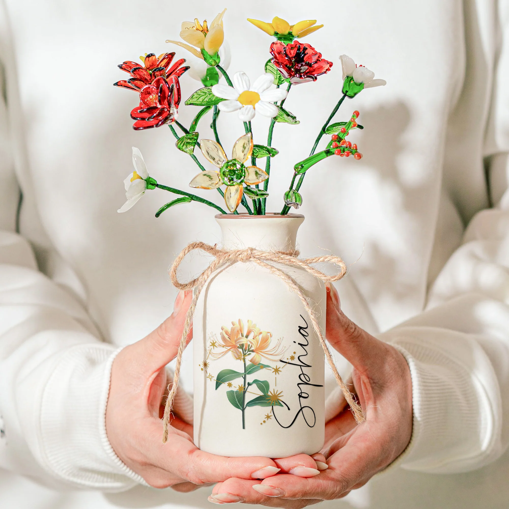 Custom Birth Month & Zodiac Star Sign For Her, Daughter, Wife, Sister - Personalized Ceramic Vase (Vase Only, Flowers Excluded) - Image 5