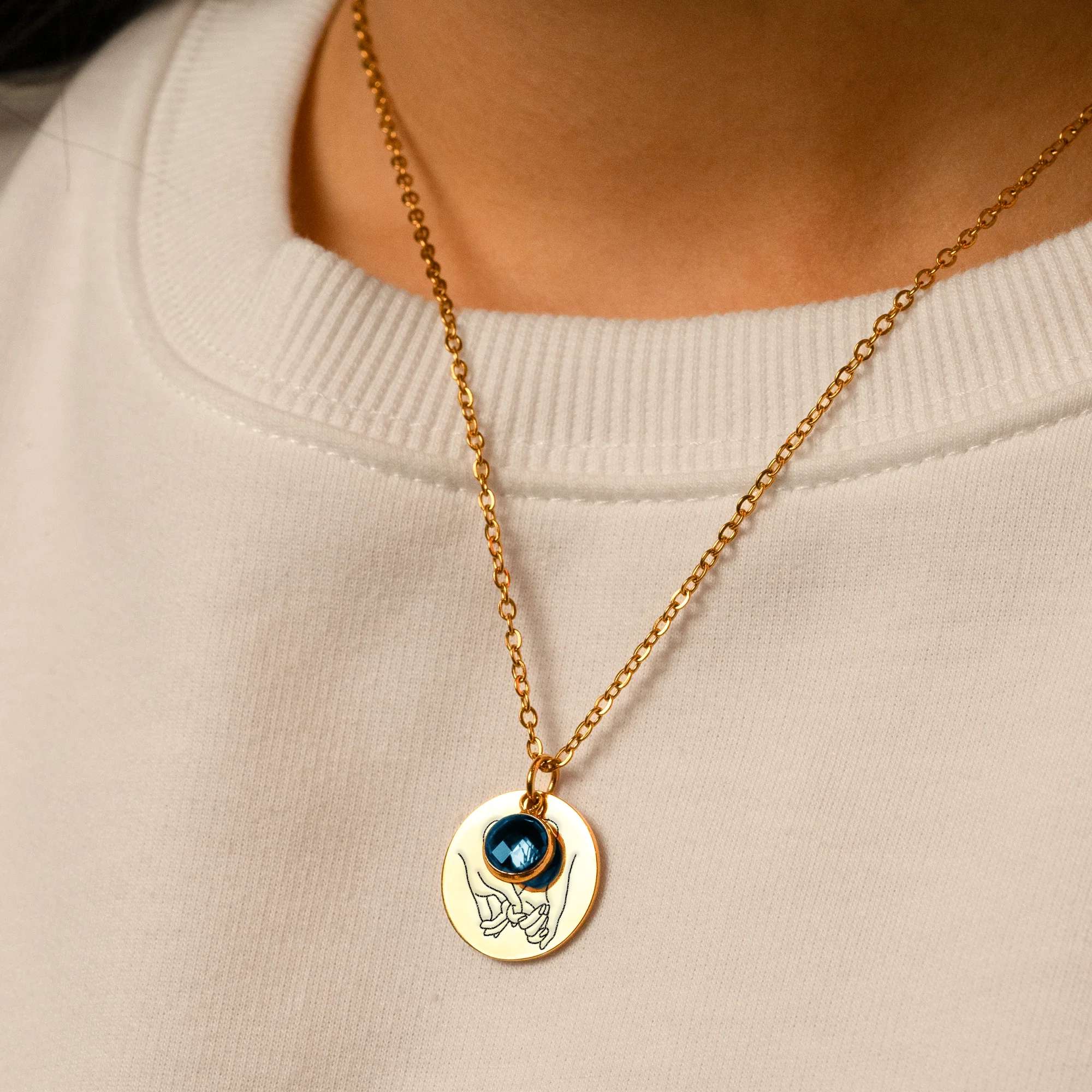 Custom Birthstone Necklace For Couple And Names - Personalized Birthstone Necklace - Image 3