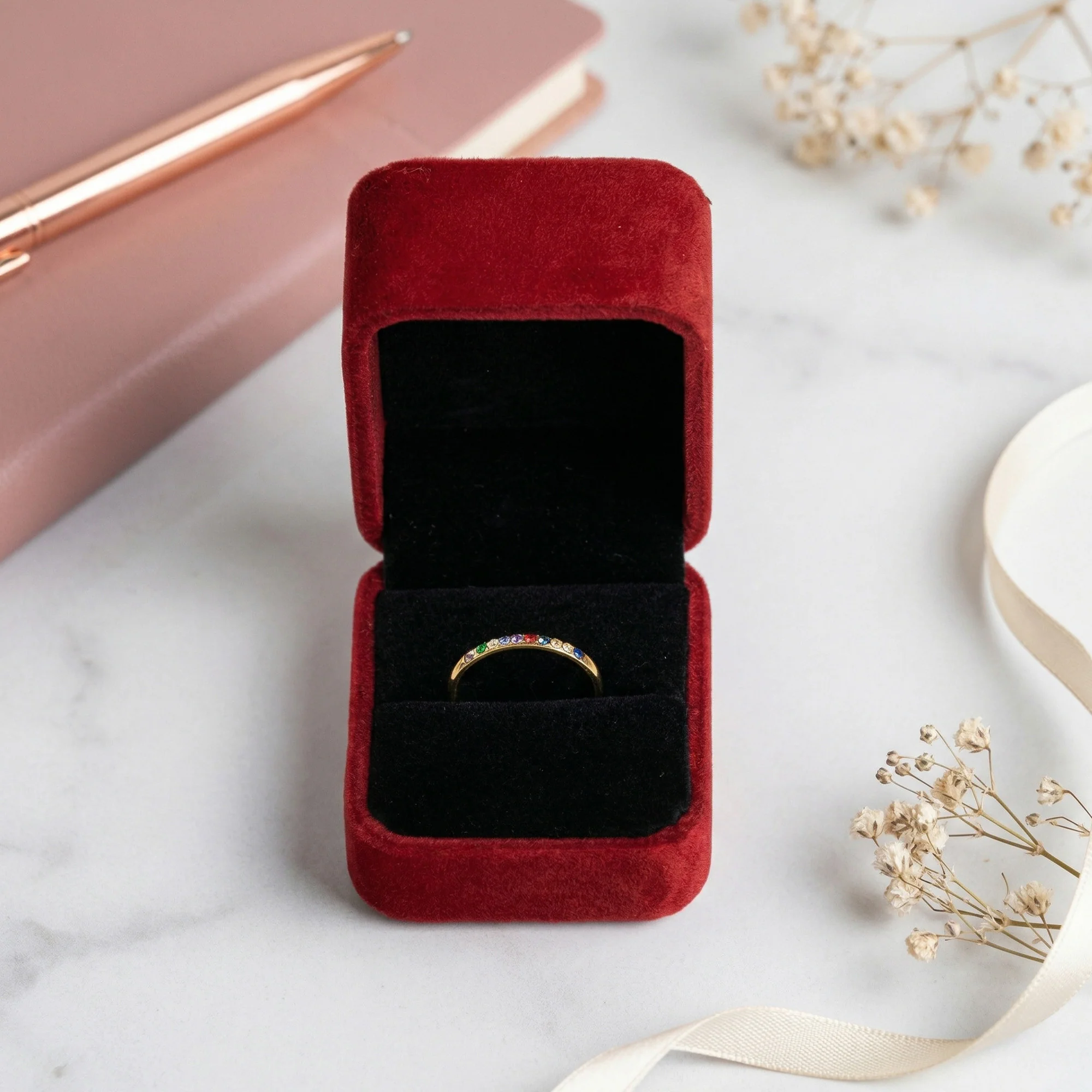 Custom Birthstone Ring Gift For Mom, Wife, Grandma - Personalized Ring - Image 6