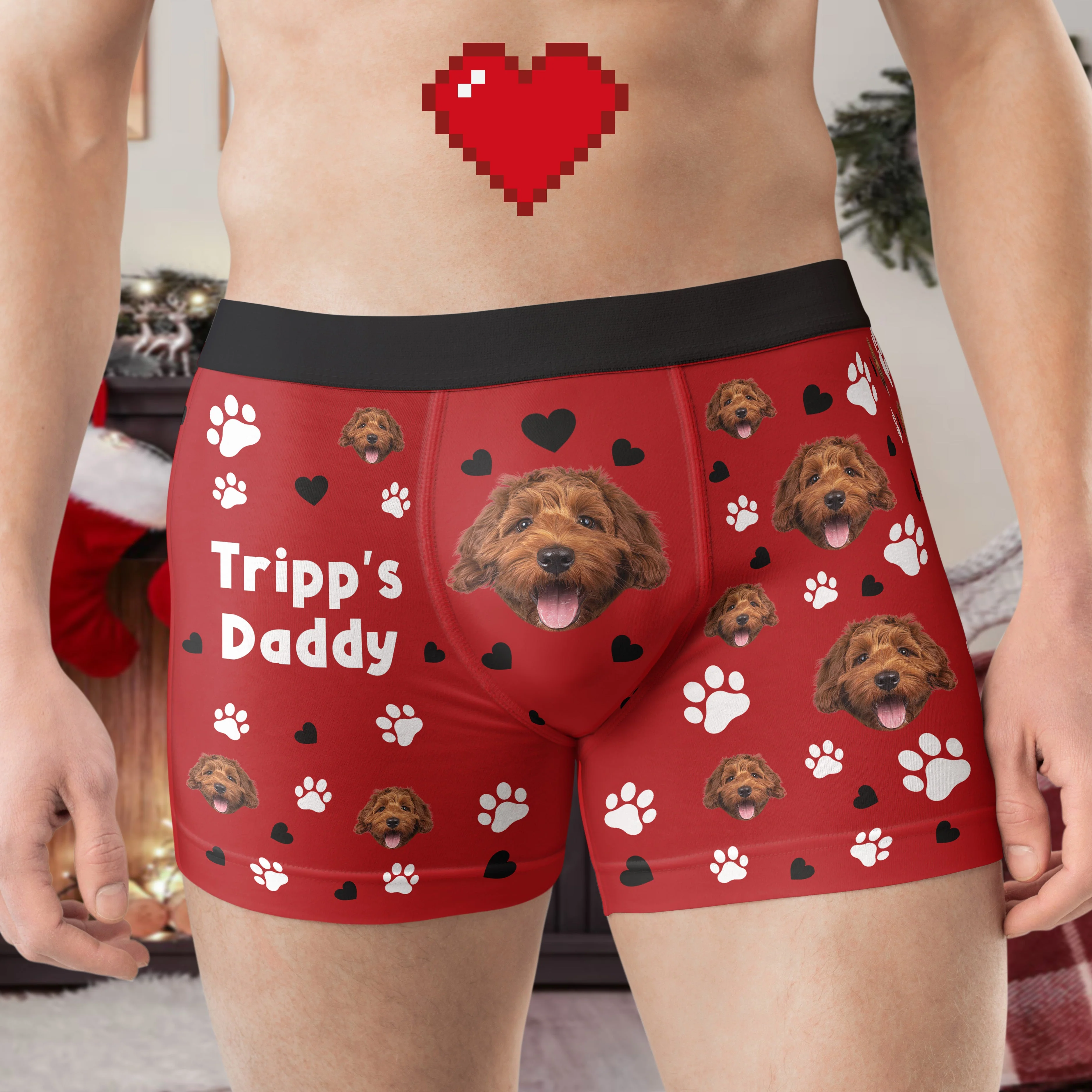 Custom Boxers With Pet Face Photo - Personalized Photo Men's Boxer Briefs - Image 2