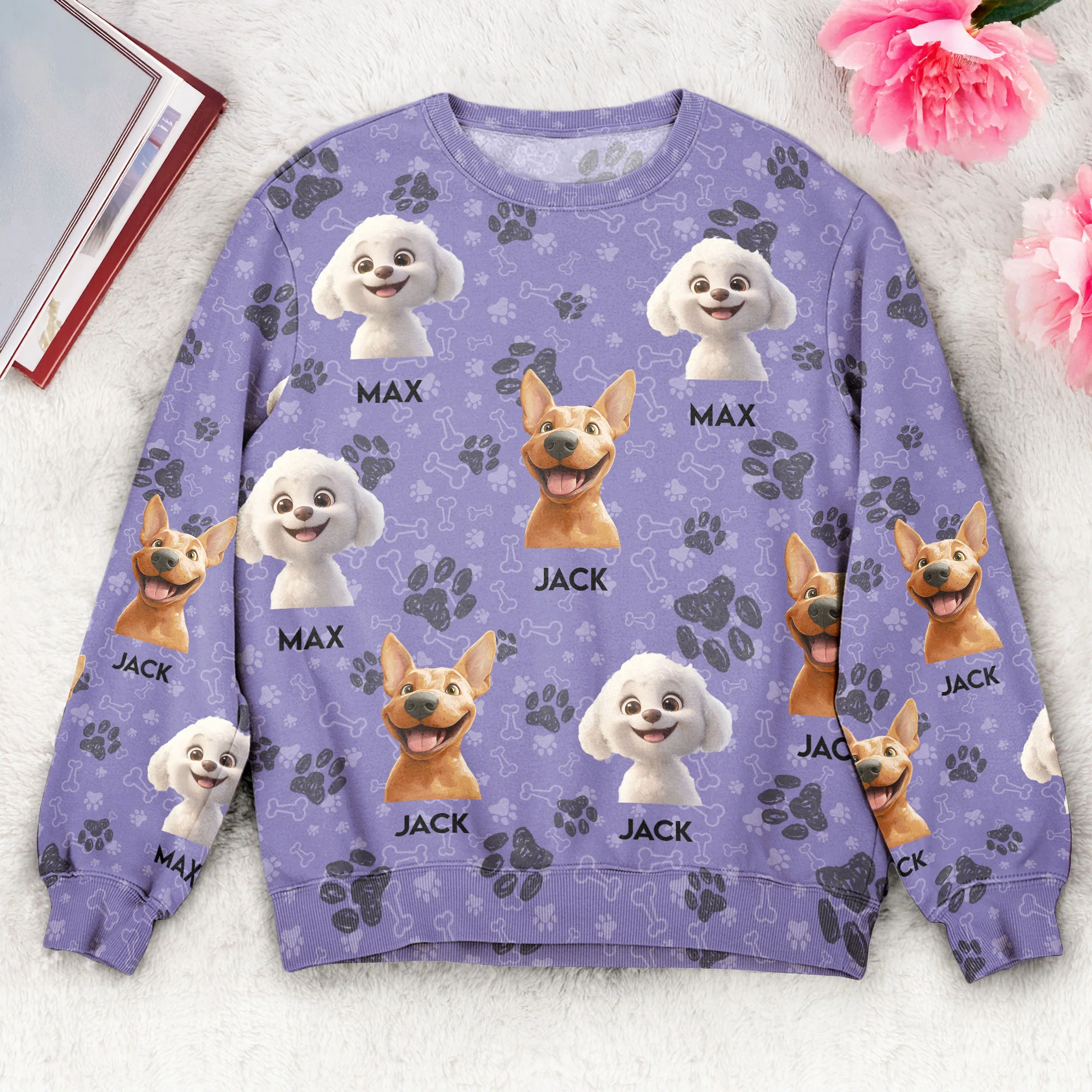 Custom Cartoon Dog Gift For Dog Lovers New Version- Personalized 3D Printed Sweatshirt - Image 4