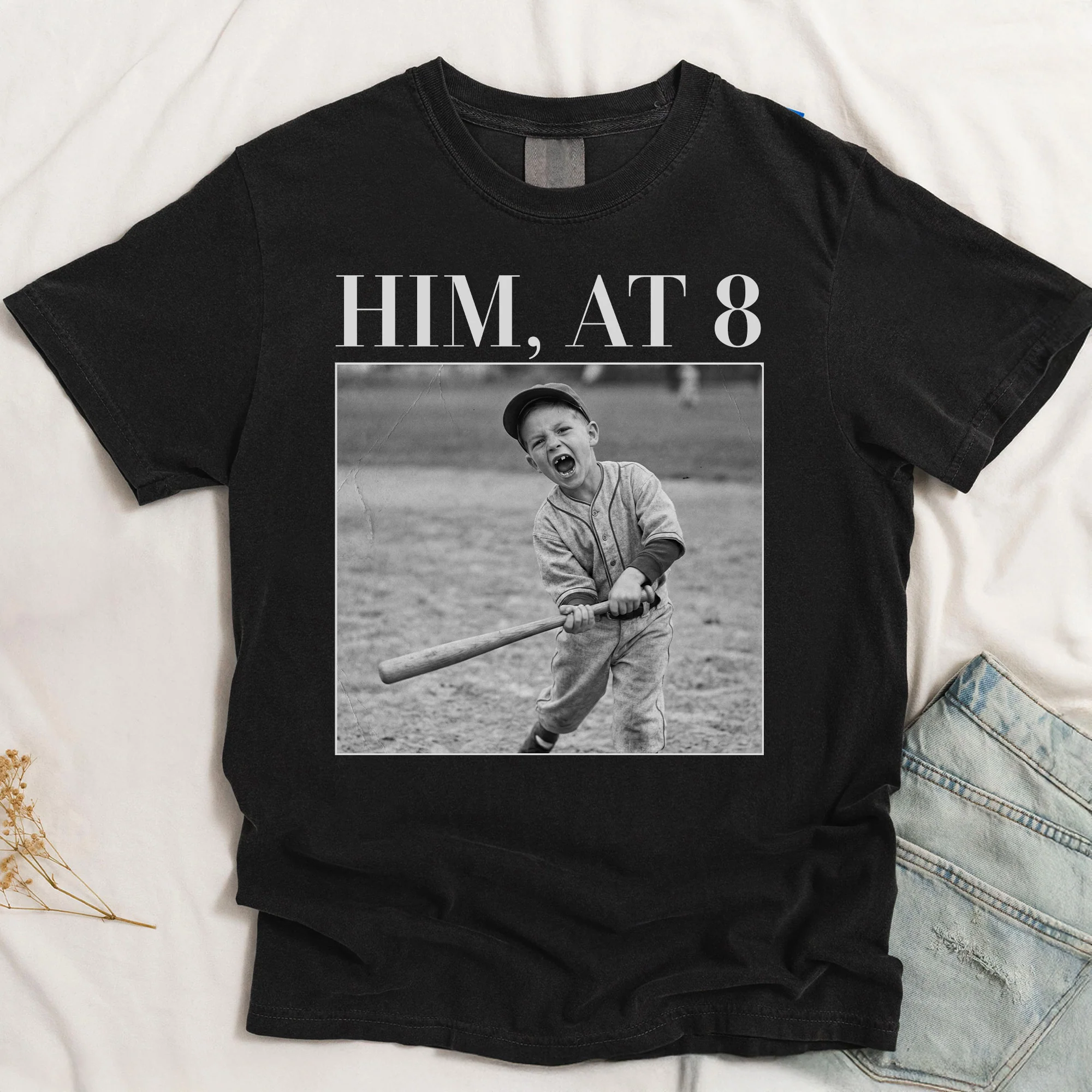 Custom Childhood Photo Of Him, Her - Personalized Photo Comfort Tee - Image 4