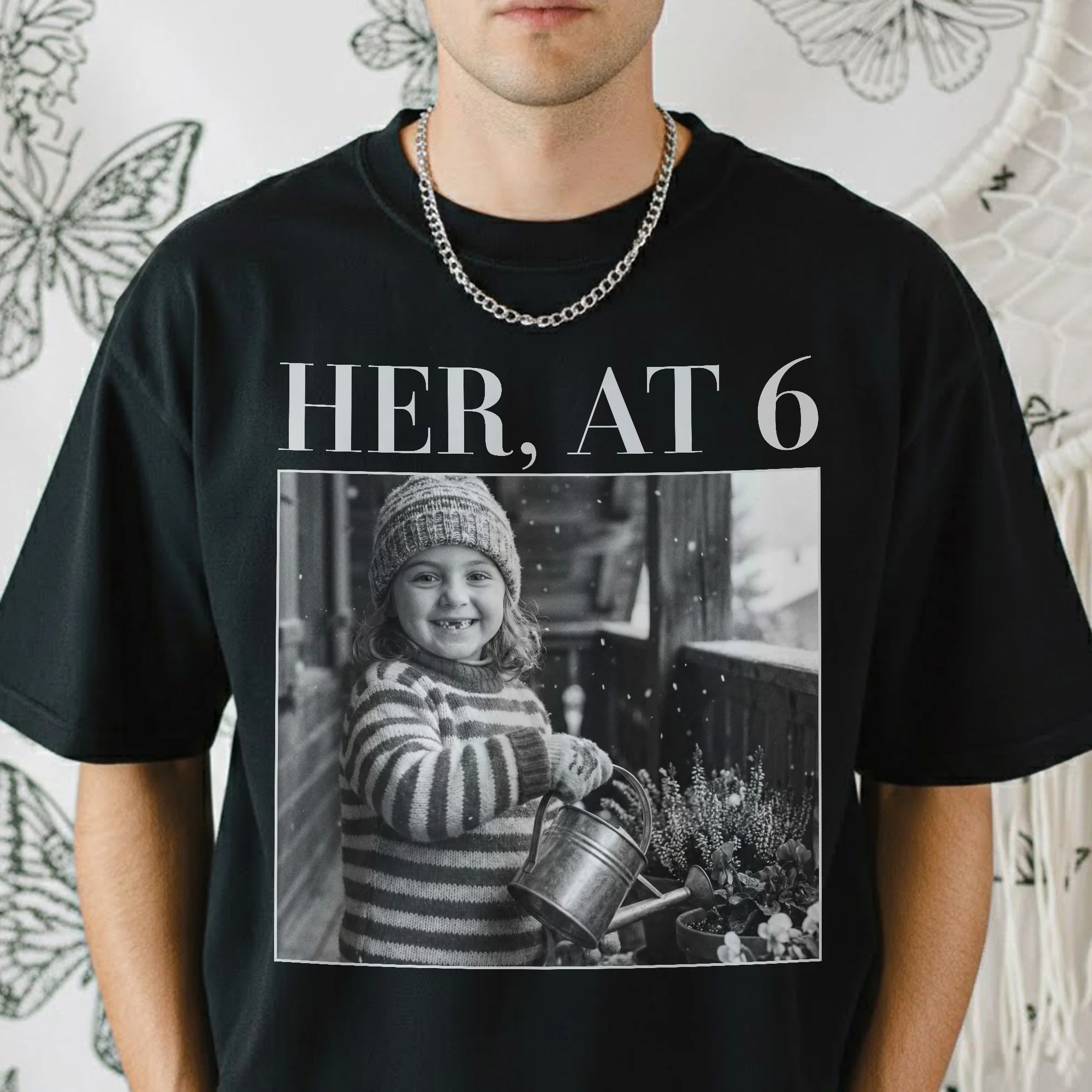 Custom Childhood Photo Of Him, Her - Personalized Photo Comfort Tee - Image 5