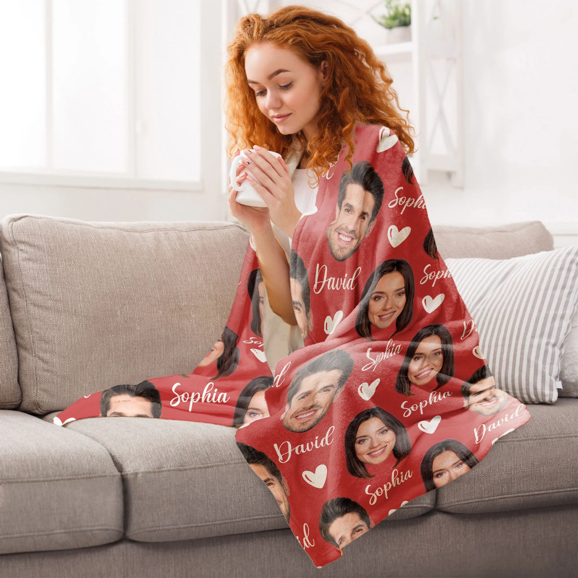 Custom Couple Blanket With Face - Personalized Photo Blanket - Image 6