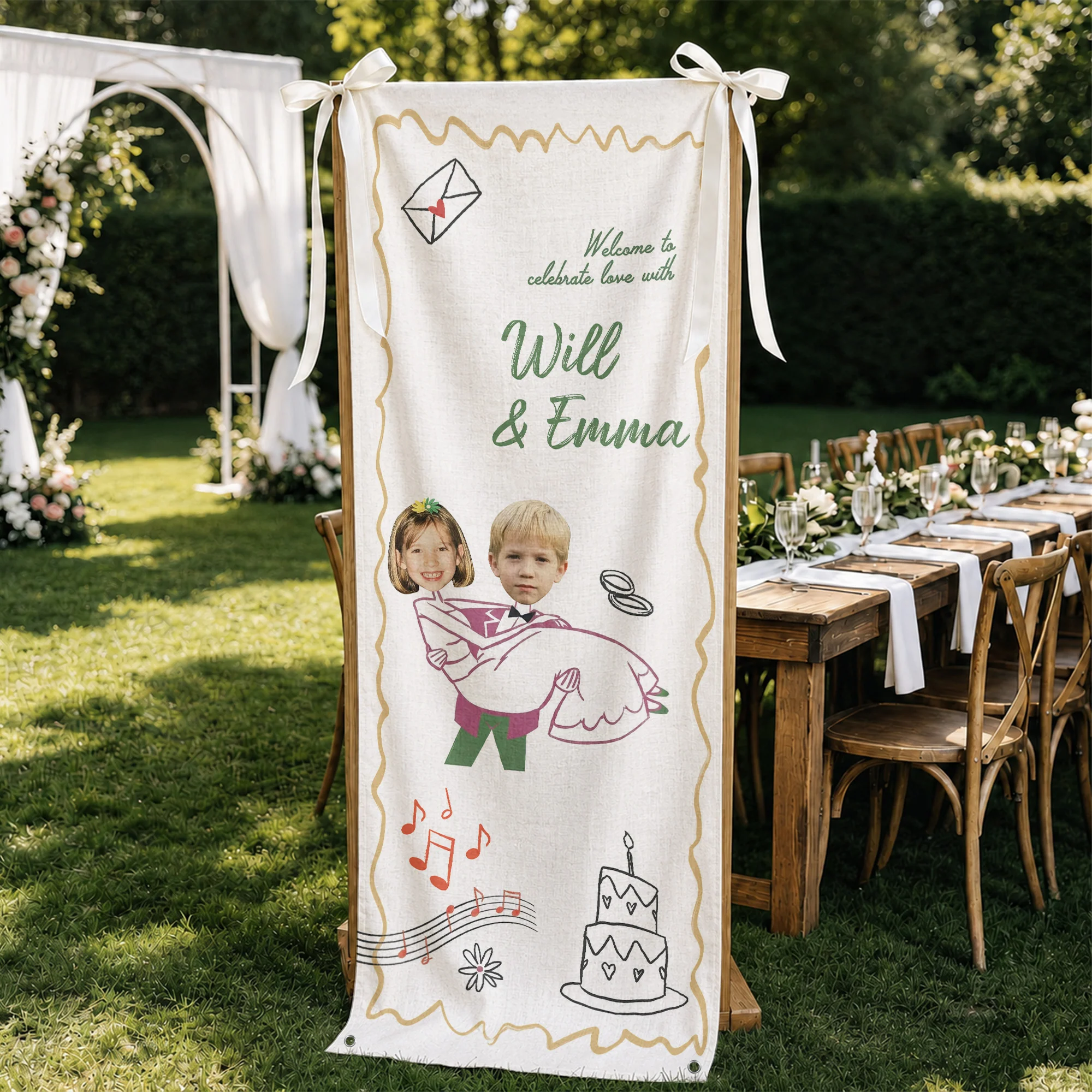 Custom Couple Photo Wedding Decorations & Favors - Personalized Welcome Sign - Image 2