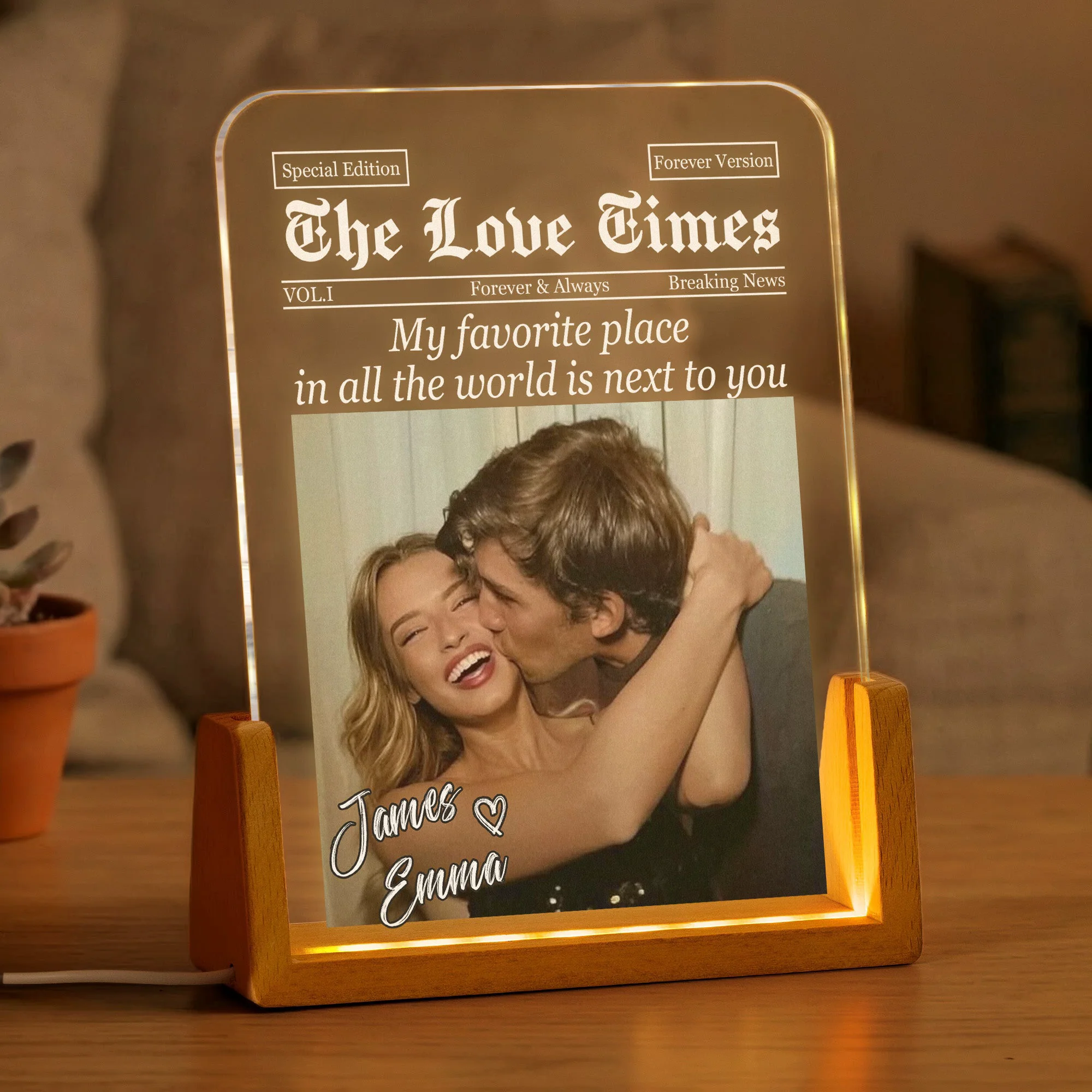 Custom Couples Photo, Boyfriend, Girlfriend, Husband, Wife Valentines Day, Anniversary Gifts - Personalized Night Light - Image 7