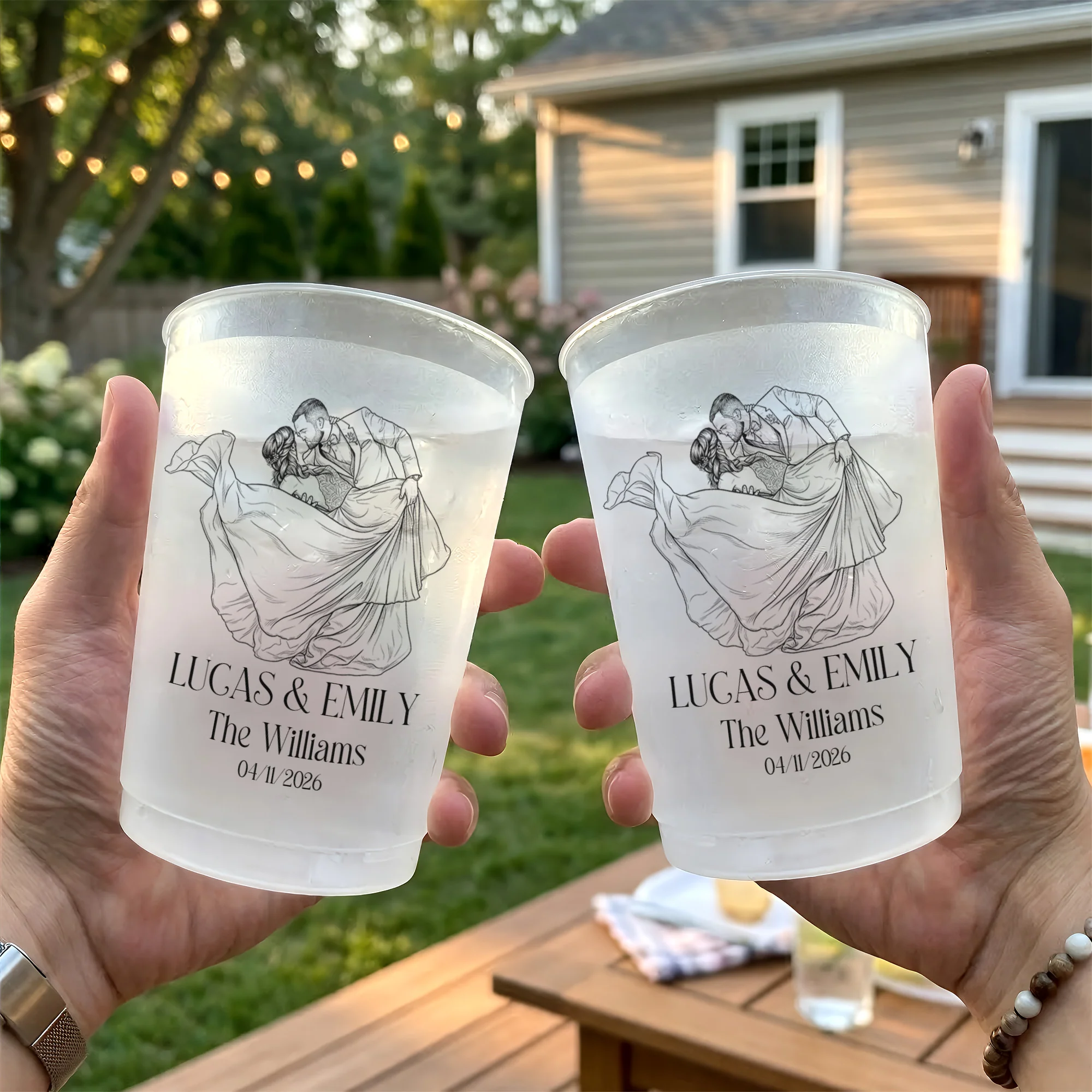Custom Couples Photo, Wedding Reception Favors, Engagement Party - Personalized Cups - Image 5
