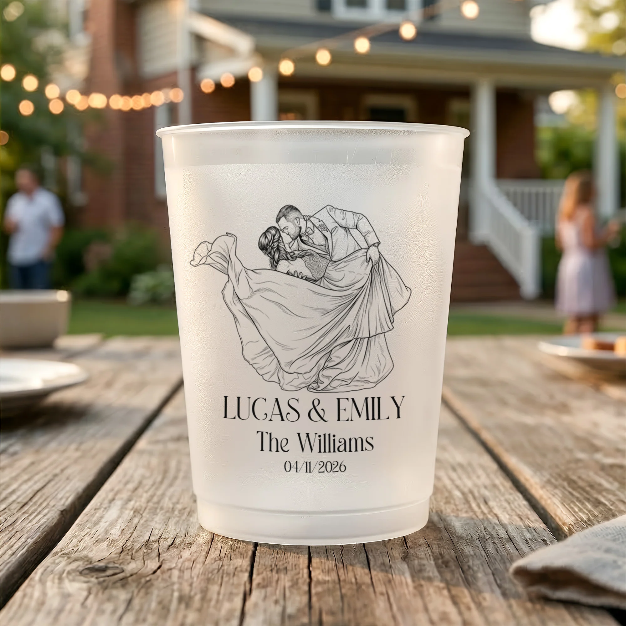 Custom Couples Photo, Wedding Reception Favors, Engagement Party - Personalized Cups - Image 6