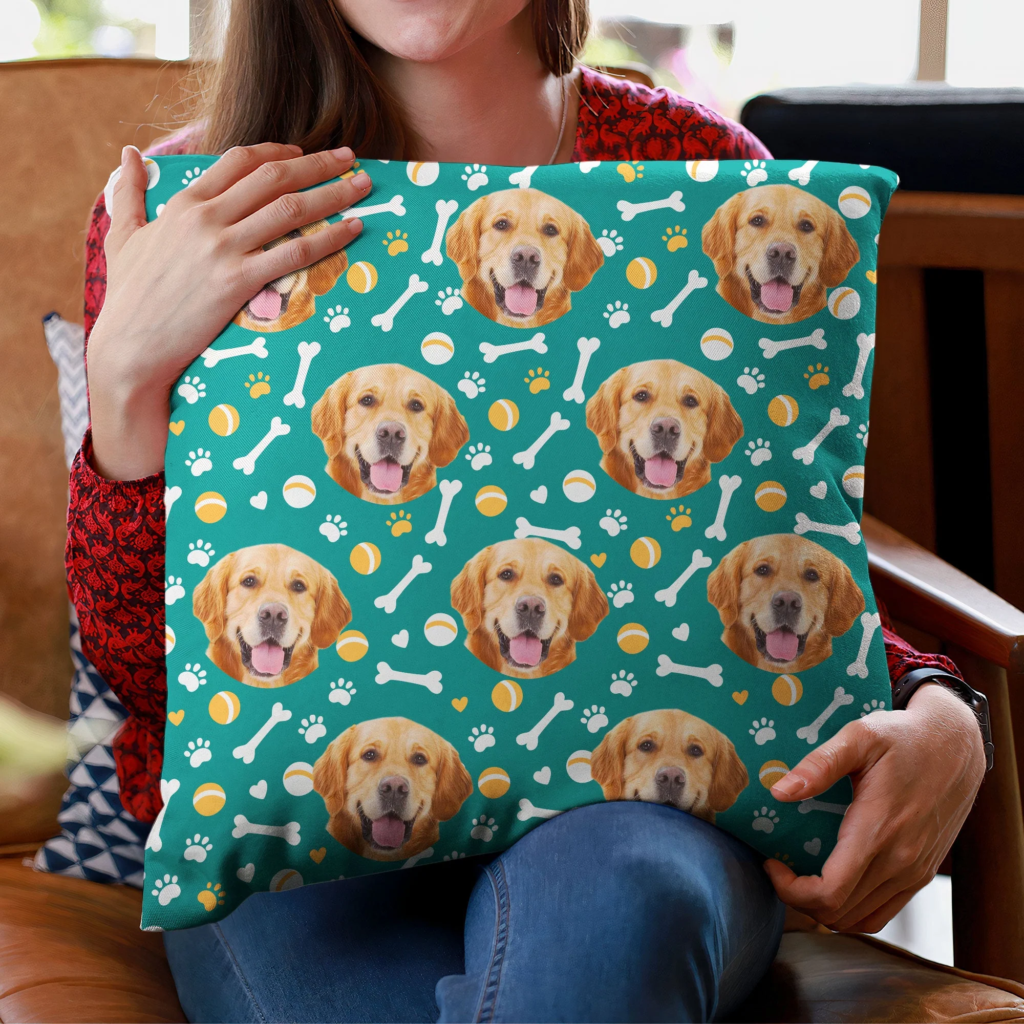 Custom Dog Face - Personalized Pillow (Insert Included) - Christmas, New Year Gift For Dog Mom, Dog Dad, Pet Owner, Dog Lovers, Dog Owners - Image 3
