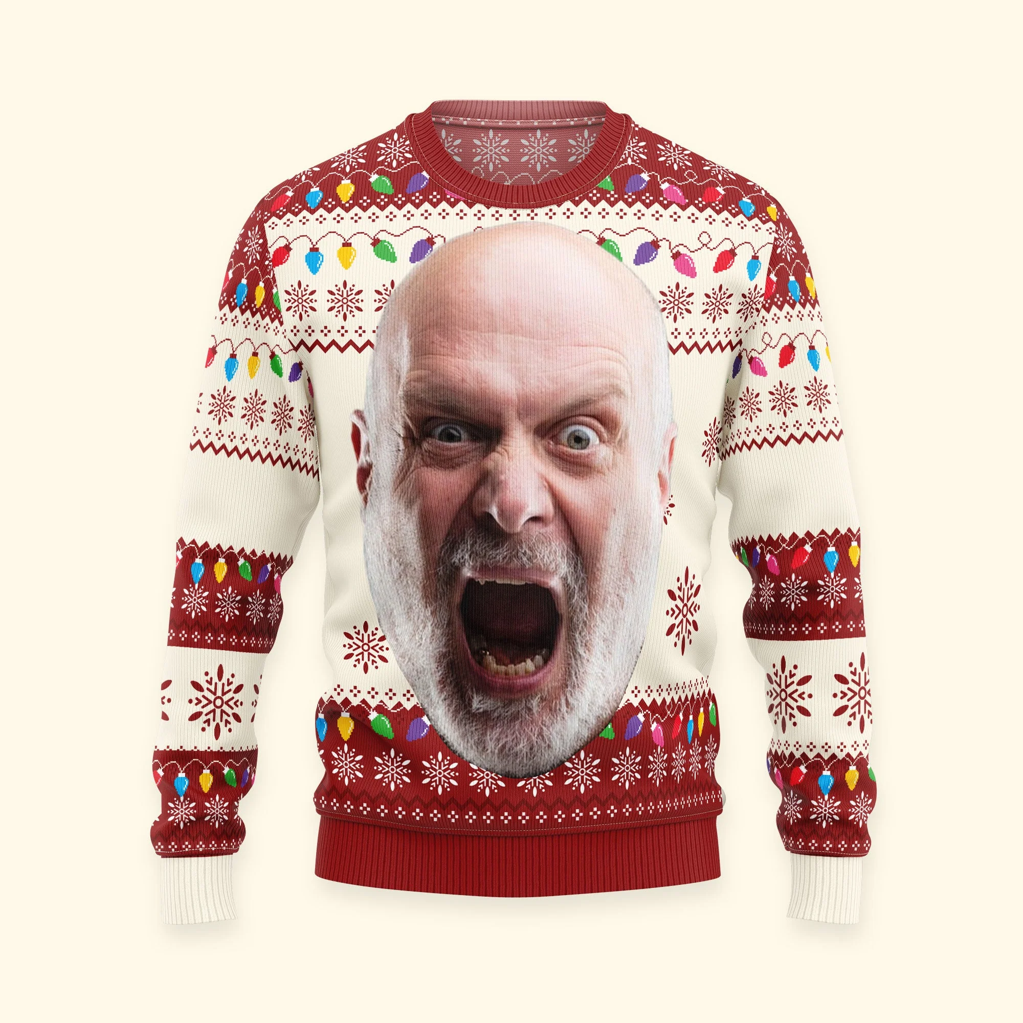 Custom Face Big Head Funny For Men, Women, Boss - Personalized Photo Ugly Sweater - Image 5