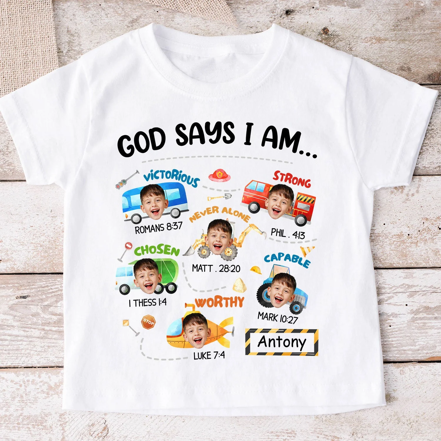 Custom Face Construction Machines - Personalized Photo Shirt - Image 4