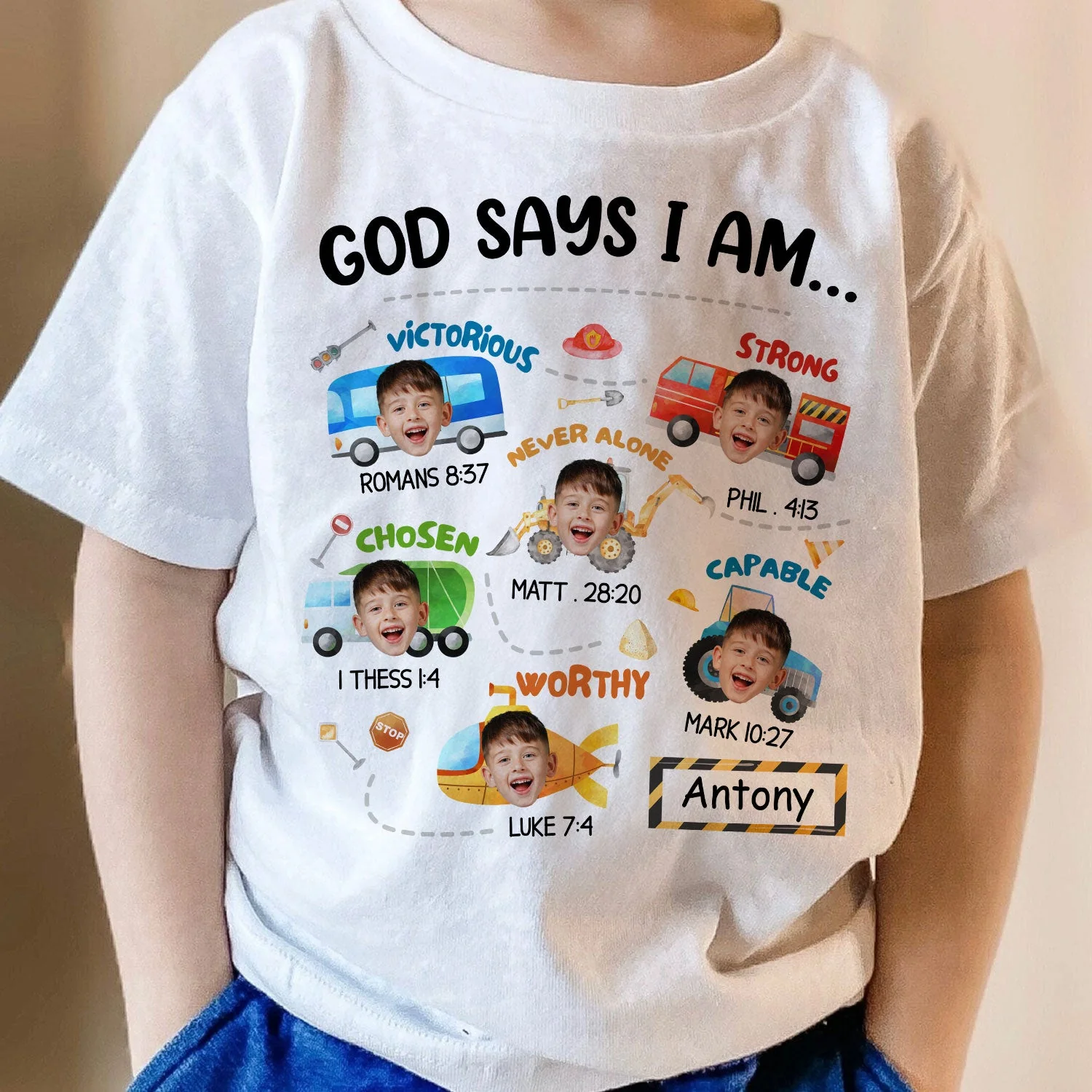 Custom Face Construction Machines - Personalized Photo Shirt - Image 5