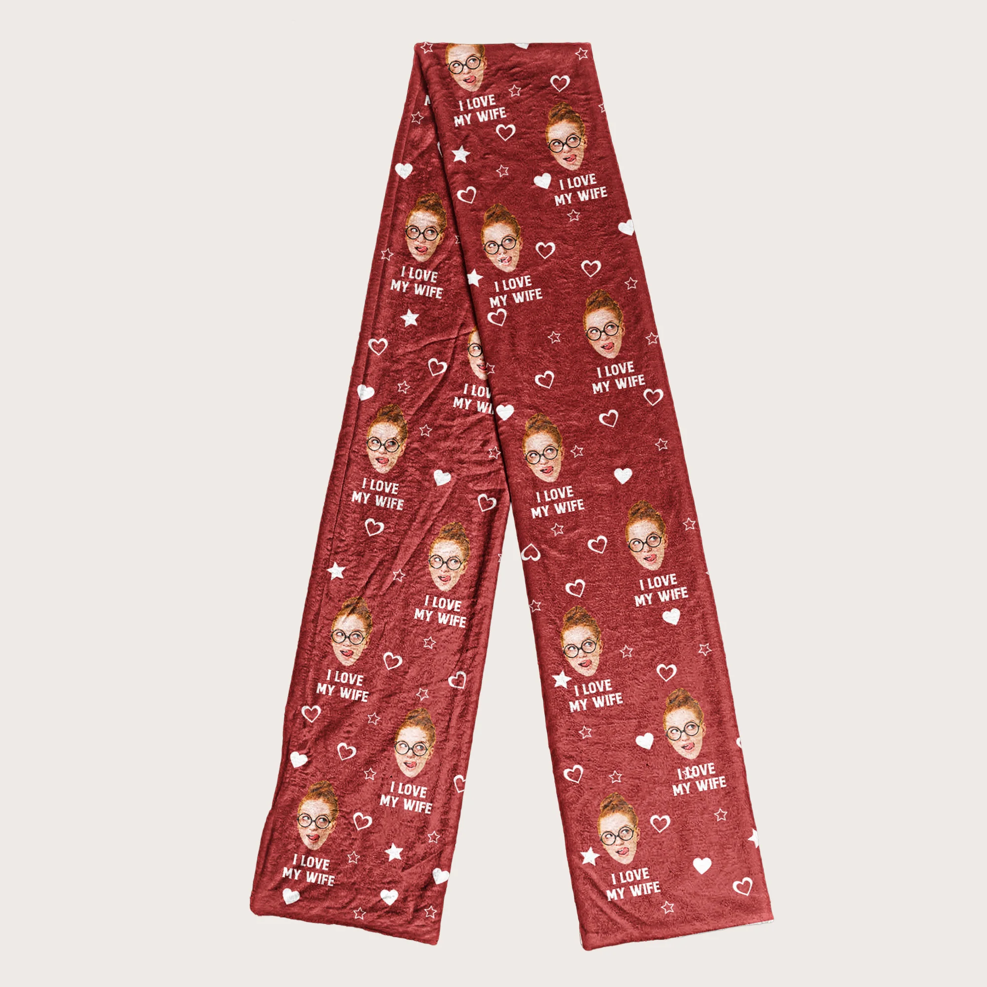 Custom Face For Men Women - Personalized Photo Fleece Scarf - Image 2