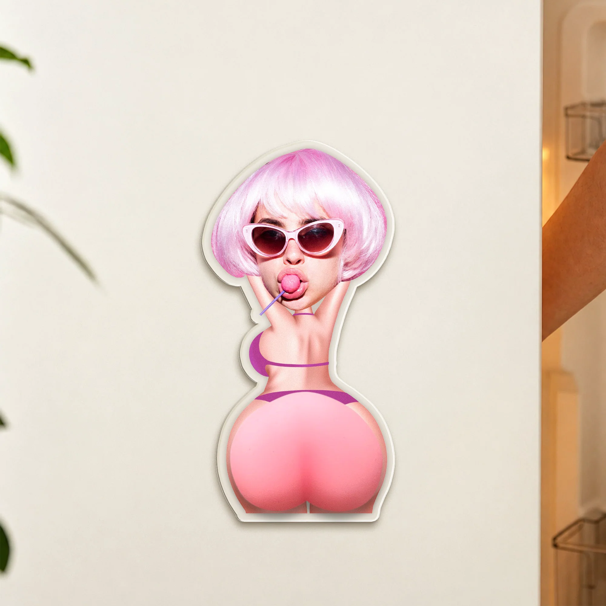 Custom Face Funny Naughty Gift For Husband, Boyfriend, Him - Personalized Fridge Magnet - Image 4
