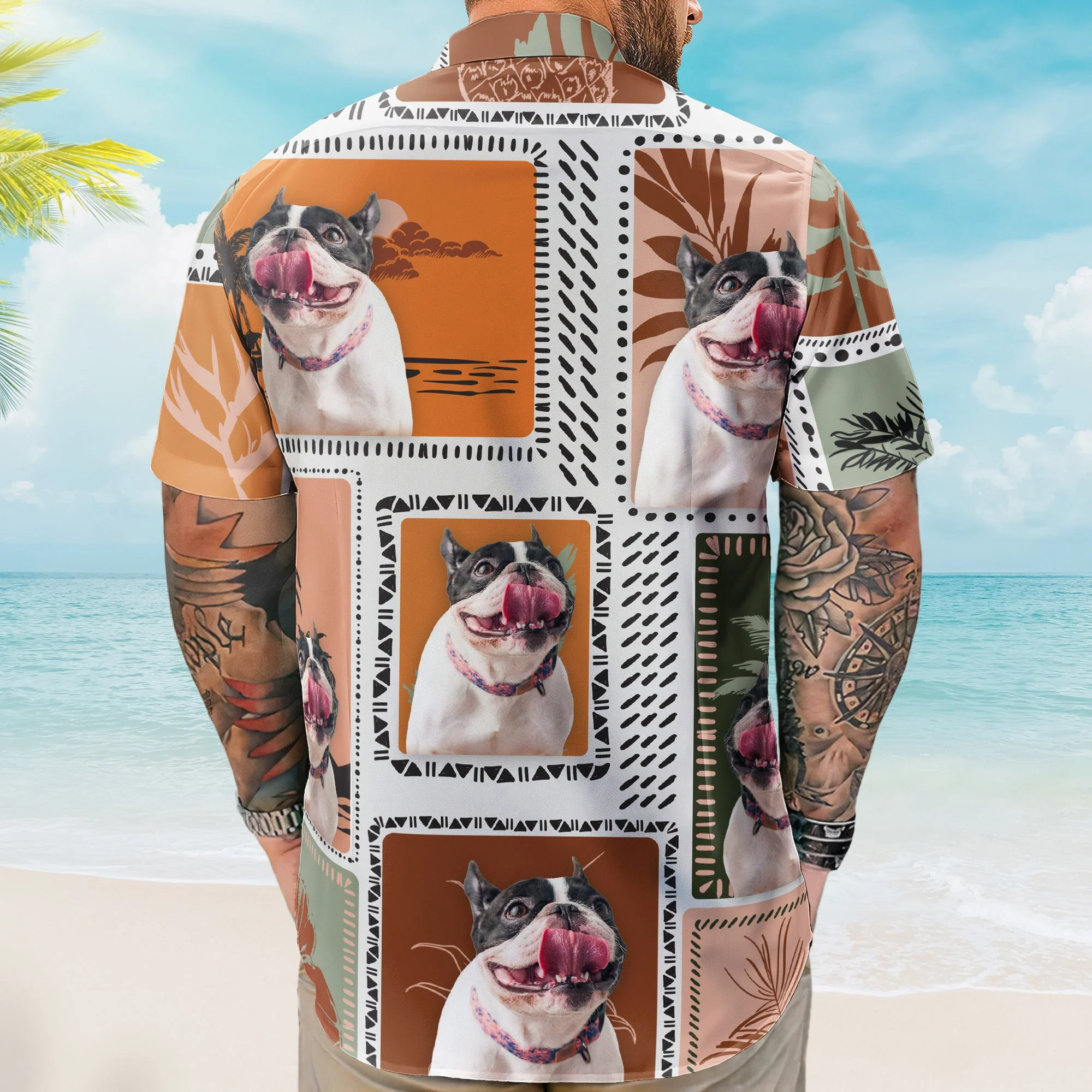Custom Face Funny Photo Retro Tropical Palm Trees For Men, Women - Custom Photo Hawaiian Shirts - Image 5
