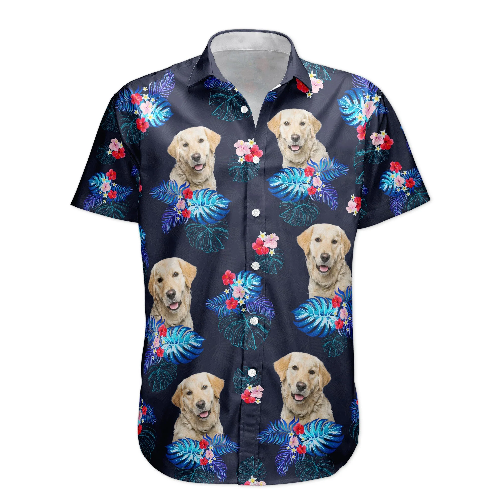 Custom Face Funny Photo Tropical Hibiscus Aloha For Dogs, Cats Lovers - Custom Photo Hawaiian Shirts - Image 6