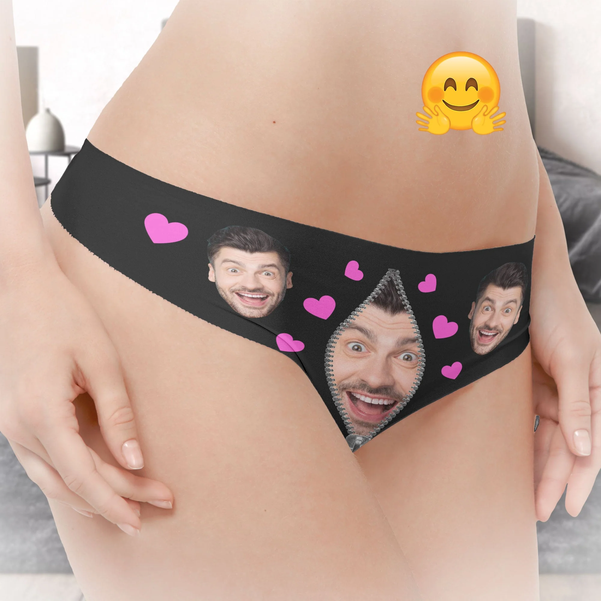 Custom Face Naughty Take These Off & F- Me - Personalized Photo Women's Low-Waisted Brief - Image 4