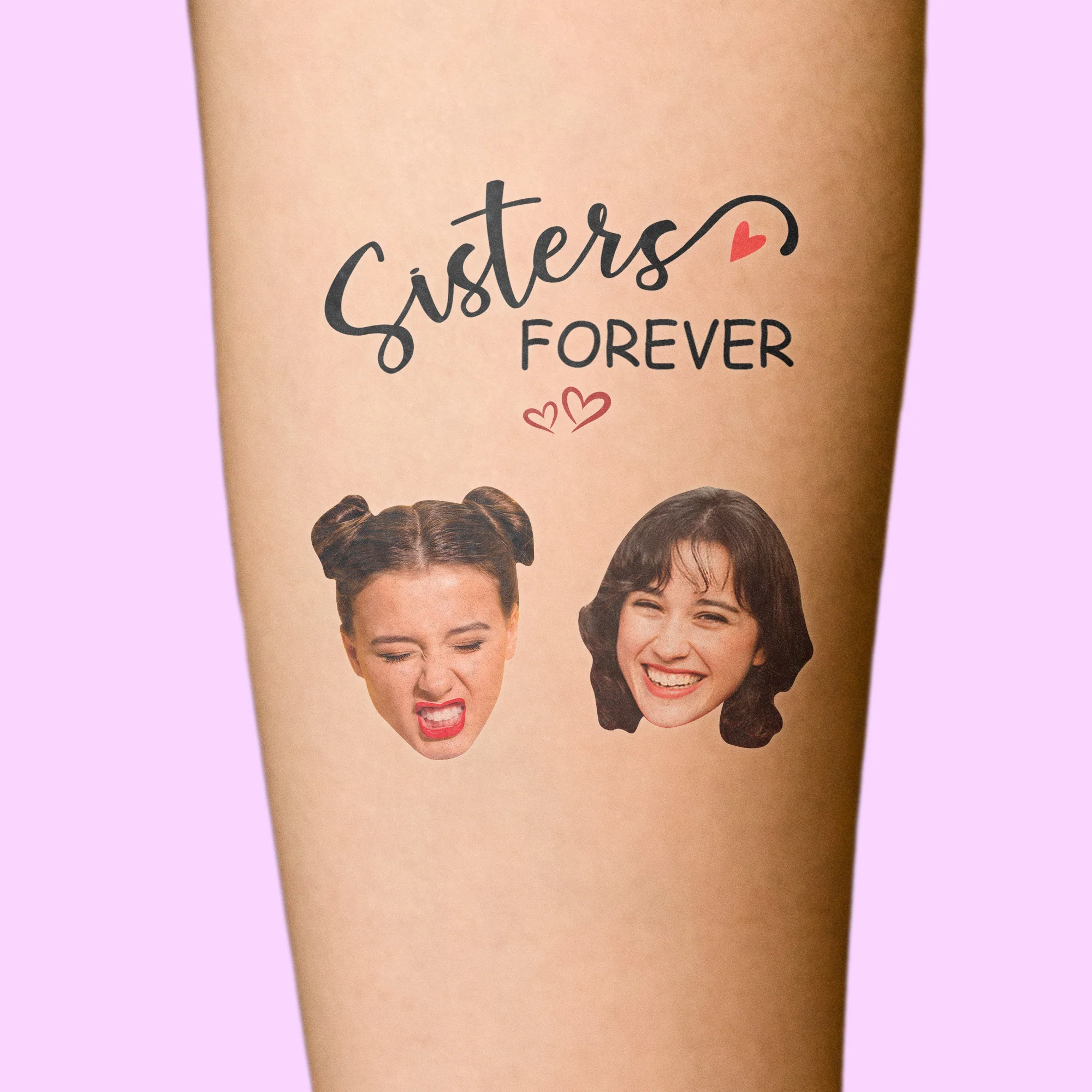 Custom Face Tattoo Besties Forever - Personalized Photo Tattoo - Image 4