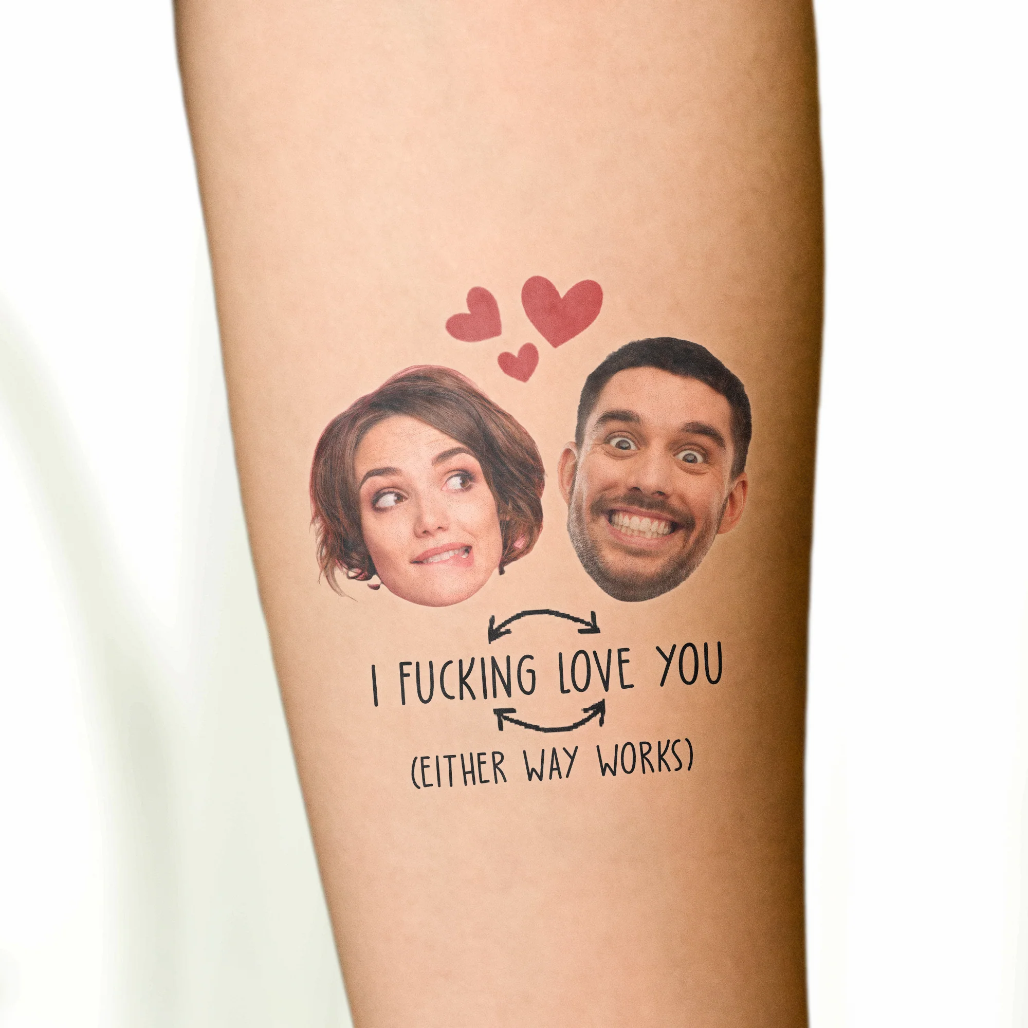 Custom Face Tattoo Couple - Personalized Photo Tattoo - Image 6