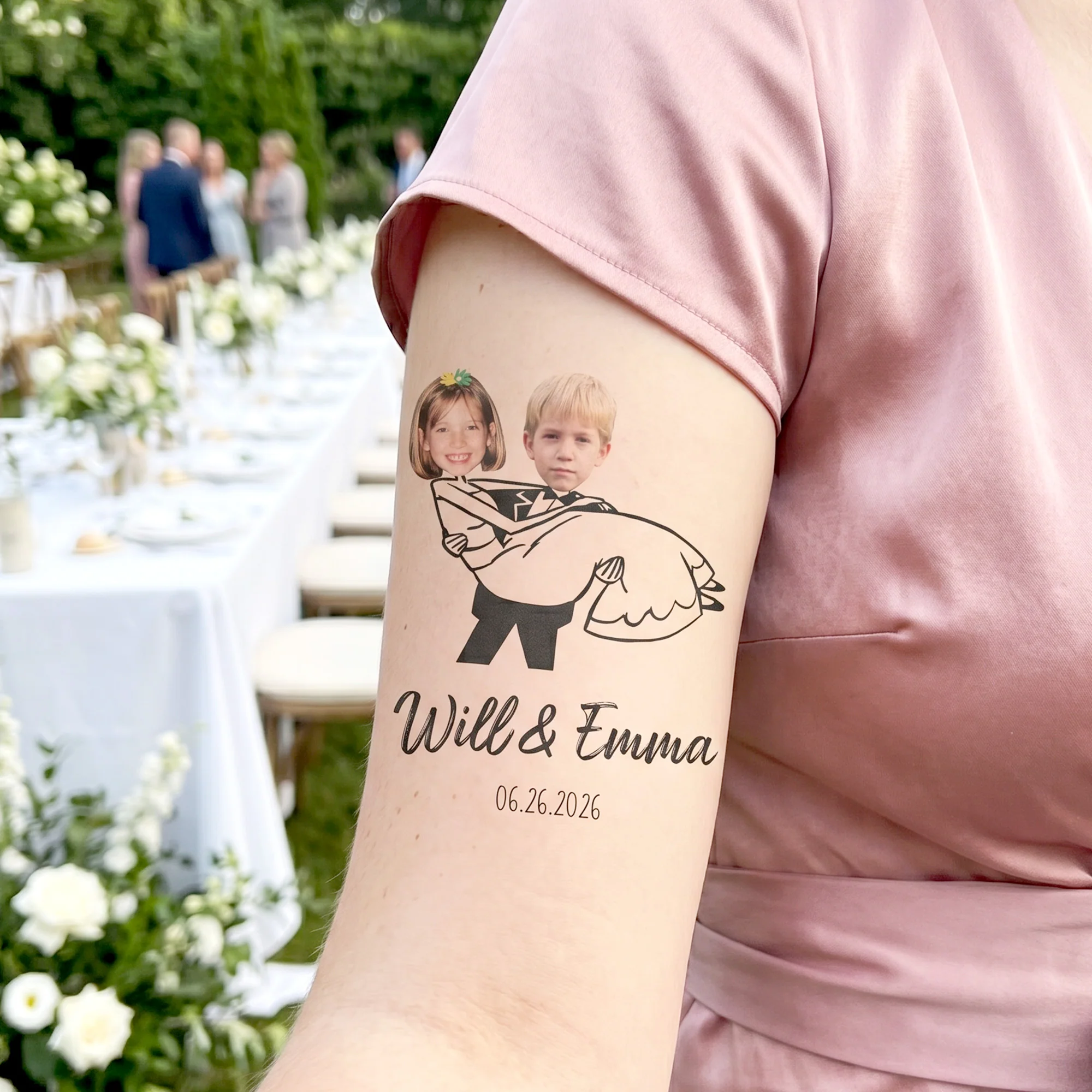 Custom Face Wedding Temporary Tattoos Wedding Party Favors - Personalized Tattoo - Image 4