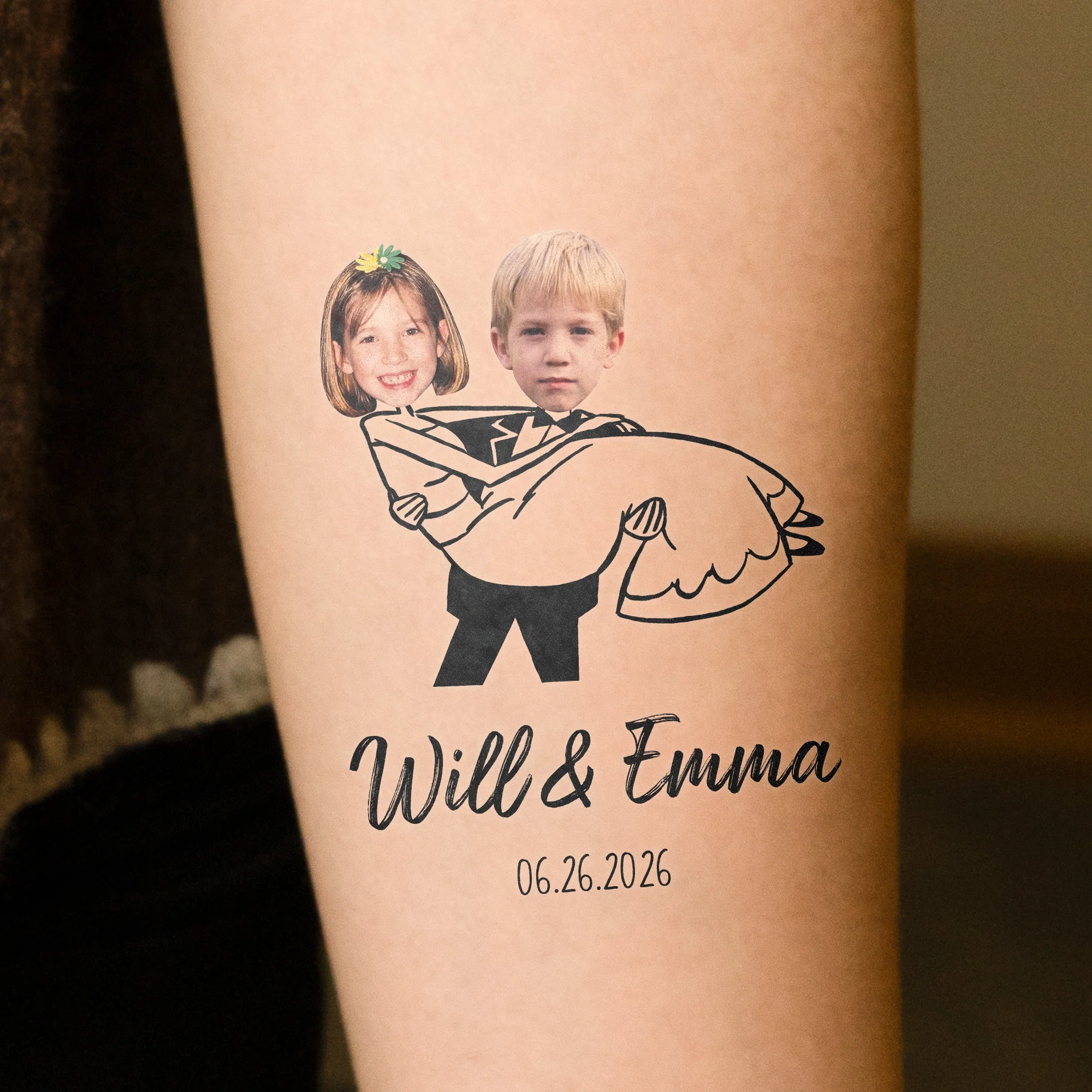 Custom Face Wedding Temporary Tattoos Wedding Party Favors - Personalized Tattoo - Image 5