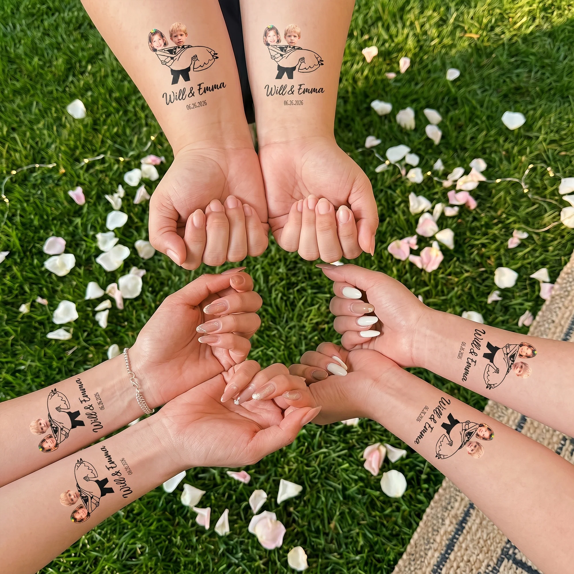 Custom Face Wedding Temporary Tattoos Wedding Party Favors - Personalized Tattoo - Image 6