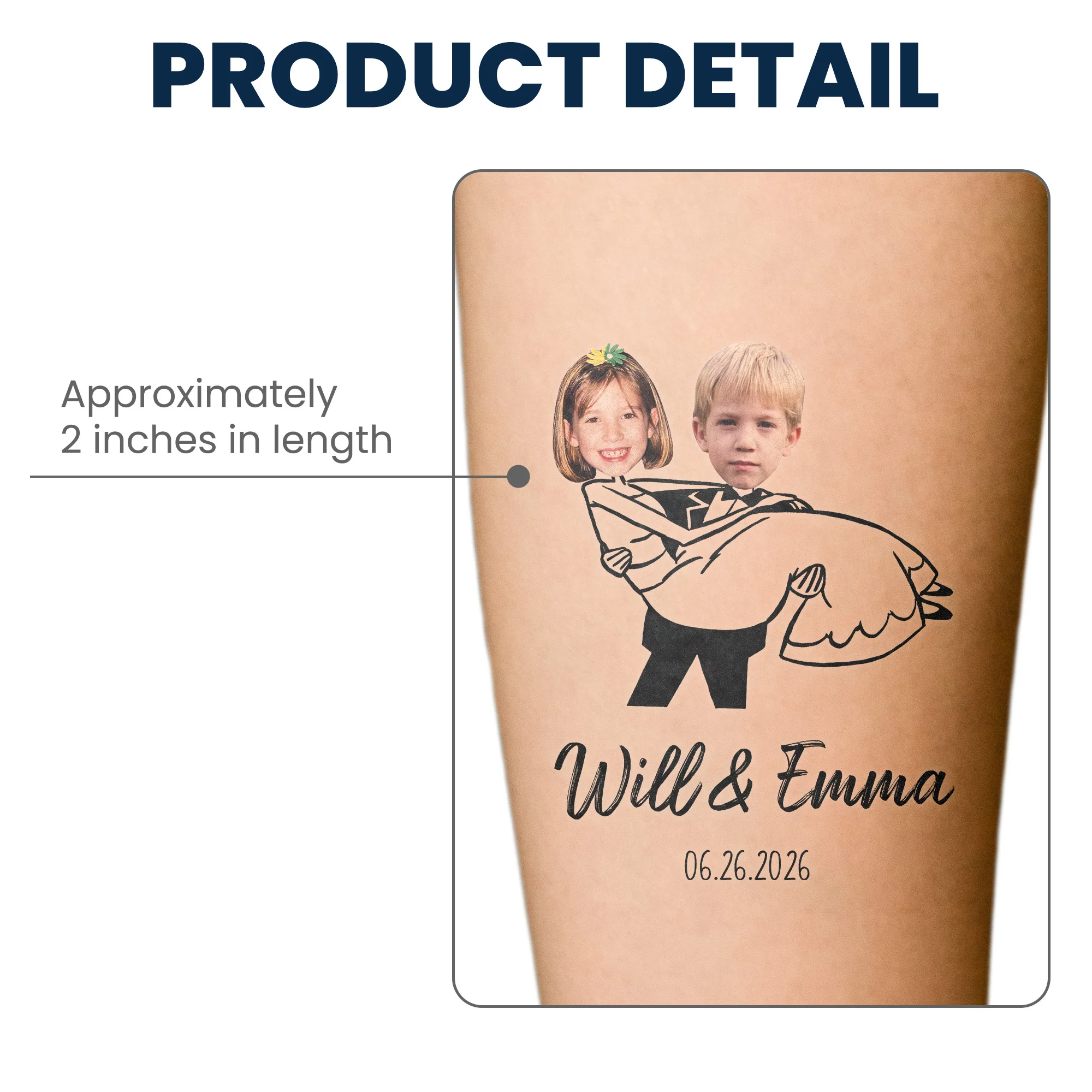 Custom Face Wedding Temporary Tattoos Wedding Party Favors - Personalized Tattoo - Image 7