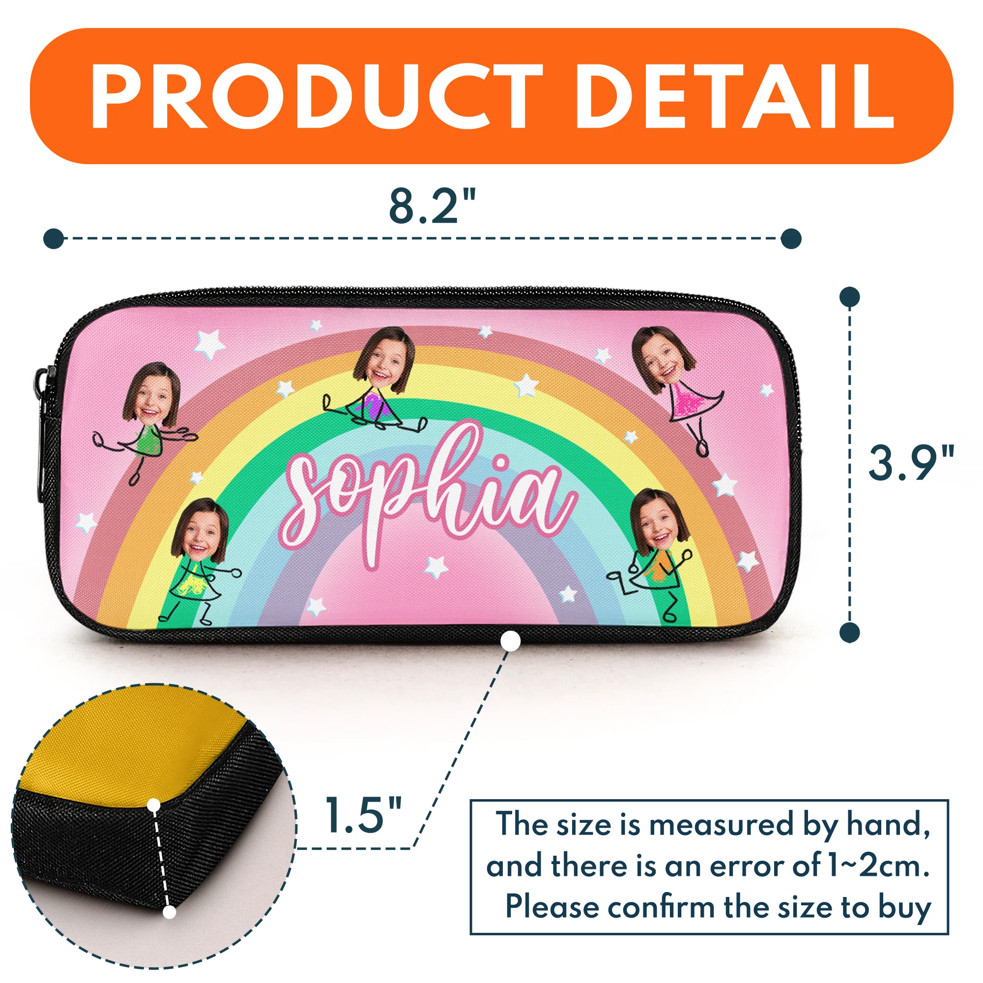 Custom Face With Kids' Pencil Case - Personalized Photo Pencil Case - Image 8