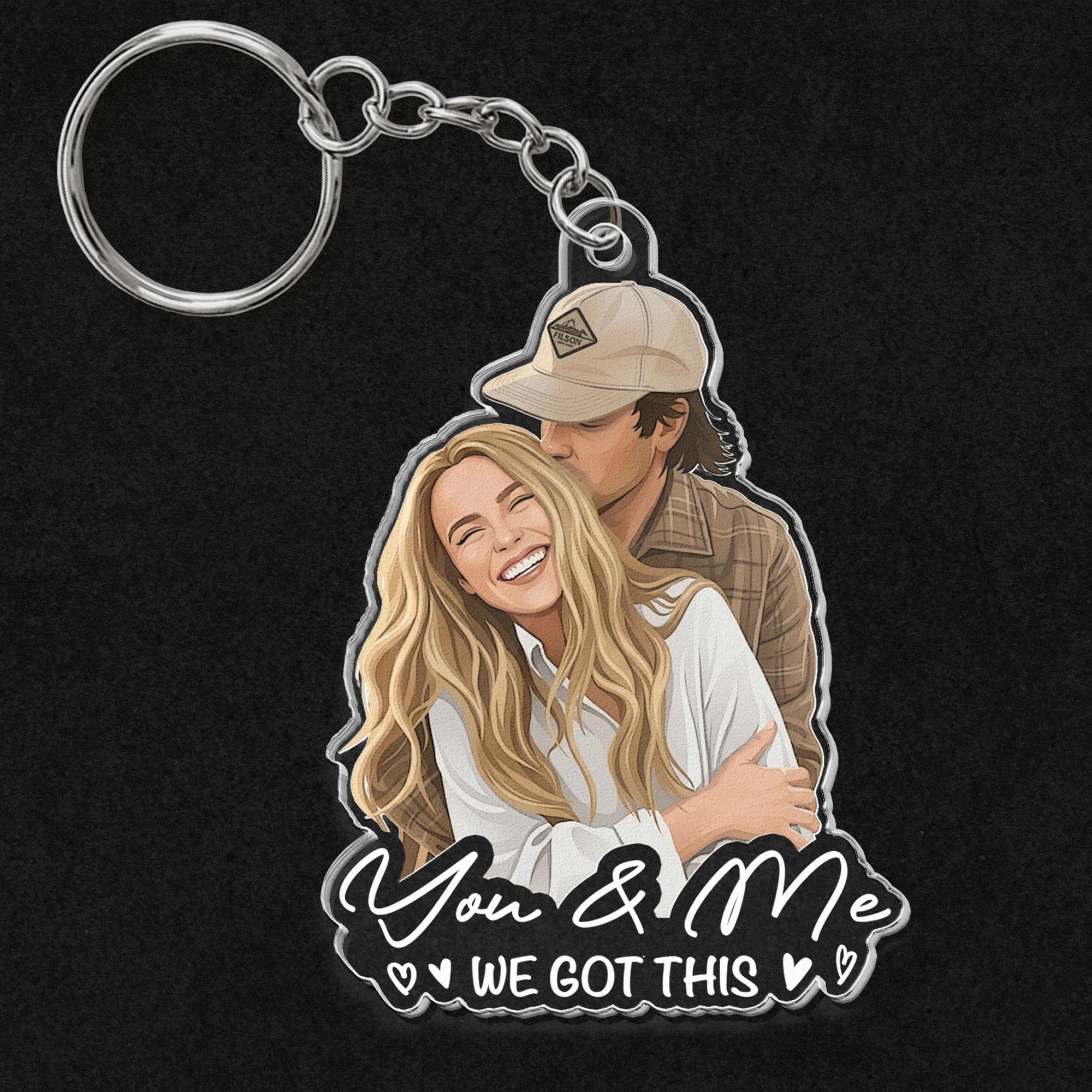 Custom Faceless Portrait Car Ornament, Anniversary Gifts For Him, Her - Personalized Keychain - Image 2