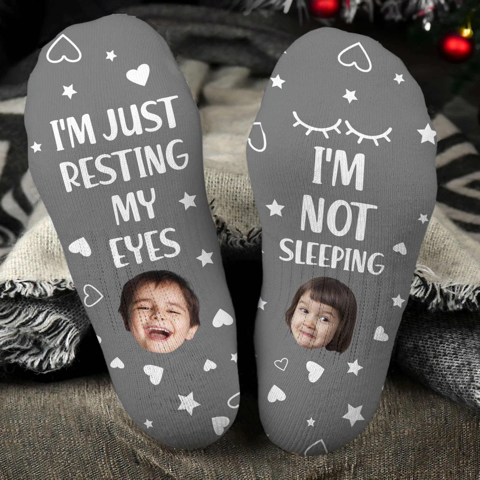 Custom Faces I'm Just Resting My Eyes Fathers Day Gifts - Personalized Photo Crew Socks - Image 2