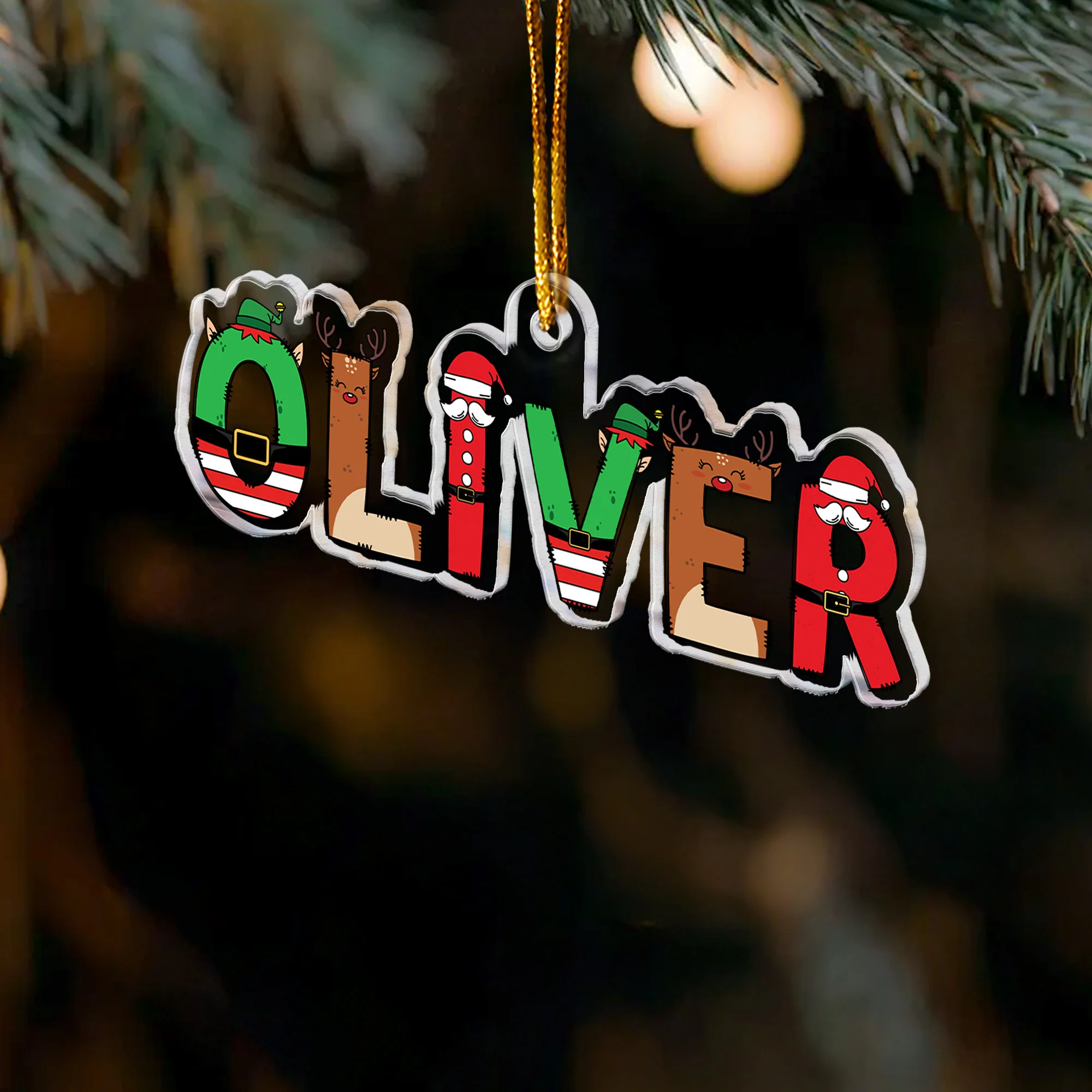 Custom Family Name Elf Santa Letter For Kids, Family, Bulk Gifts - Personalized Acrylic Ornament - Image 3