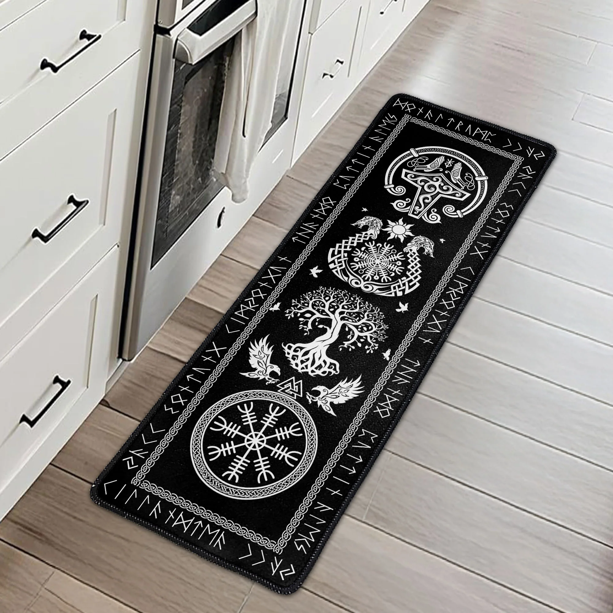 Custom Family Name In Viking Runes - Personalized Runner Rug - Image 3