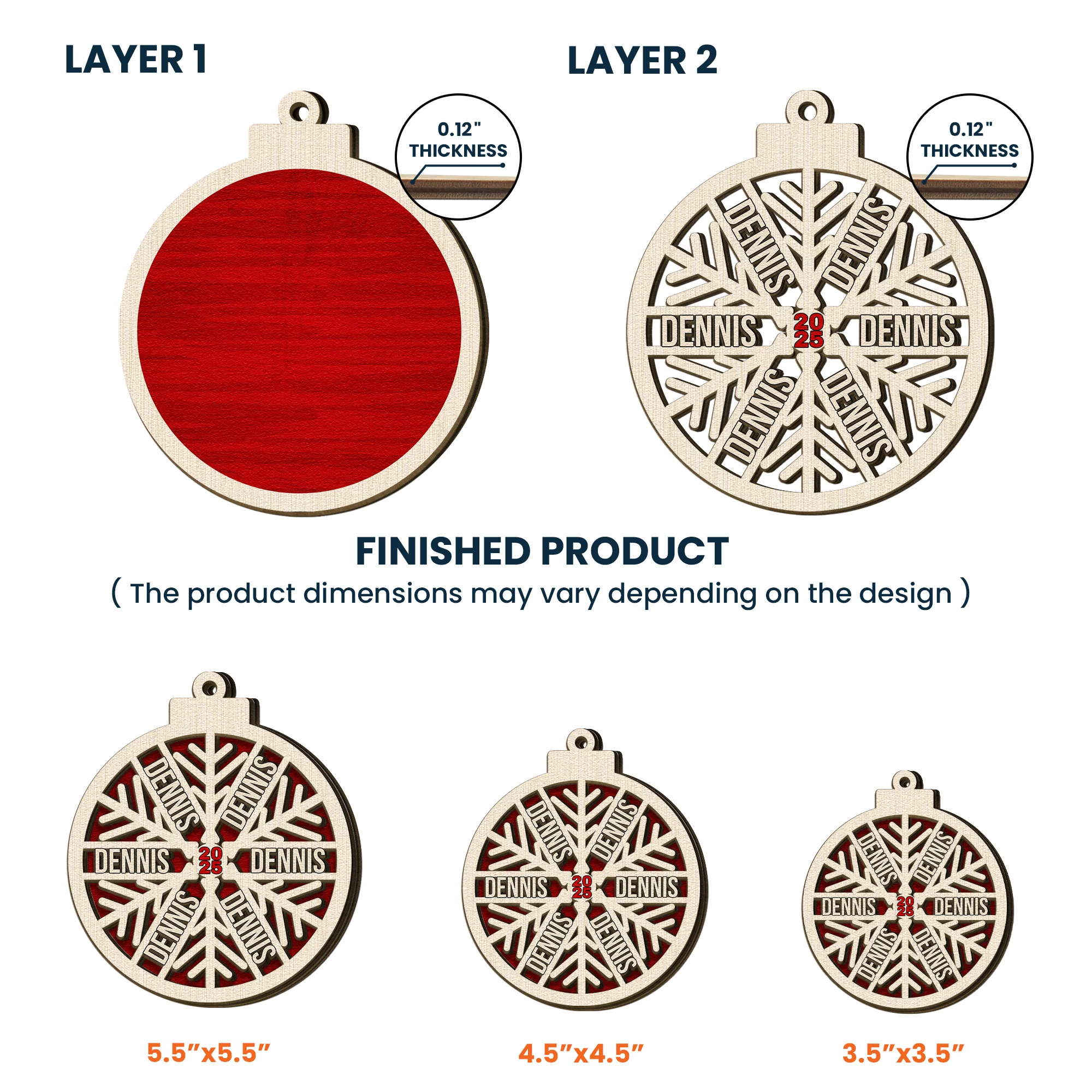 Custom Family Name Snowflake, 2025 Christmas Family Ornament With Name - Personalized Wooden Ornament - Image 5